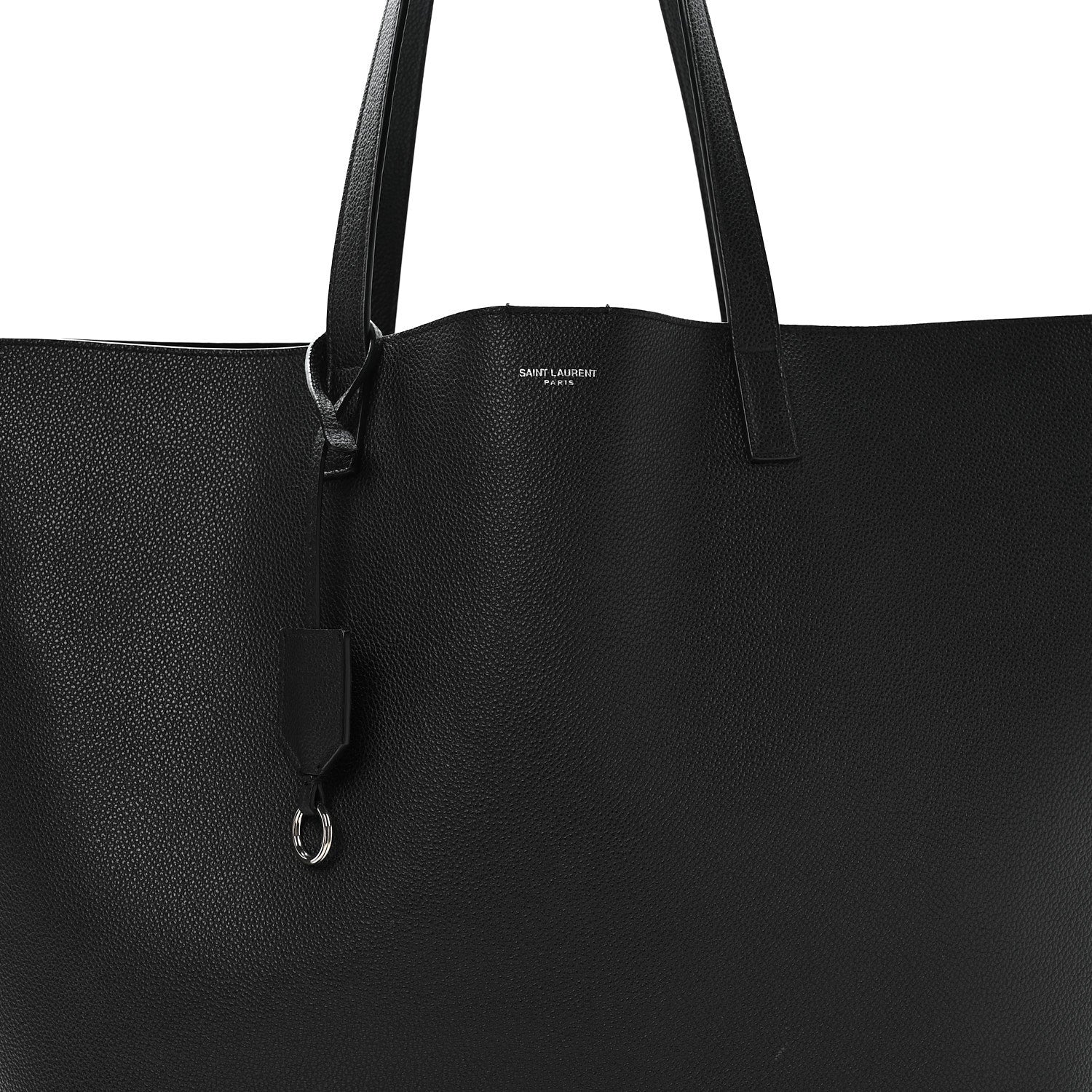 Calfskin Large Shopping Tote Black - Top Club