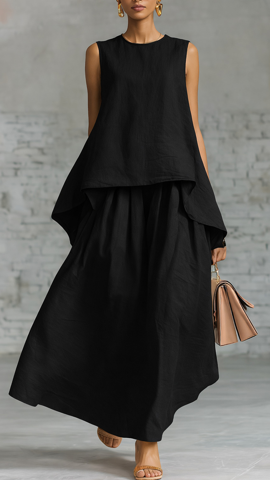 Women's Cotton-Blend Sleeveless Top and Maxi Skirt Set - Nordfashionstorm - Women's Clothing, Fashion for You - Nordfashionstorm.com