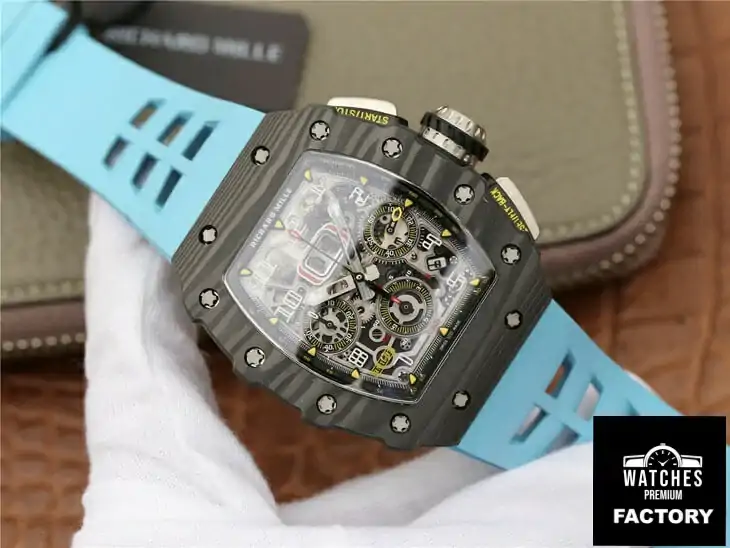 Richard Mille RM11-03 KV Factory Blue Rubber Strap
