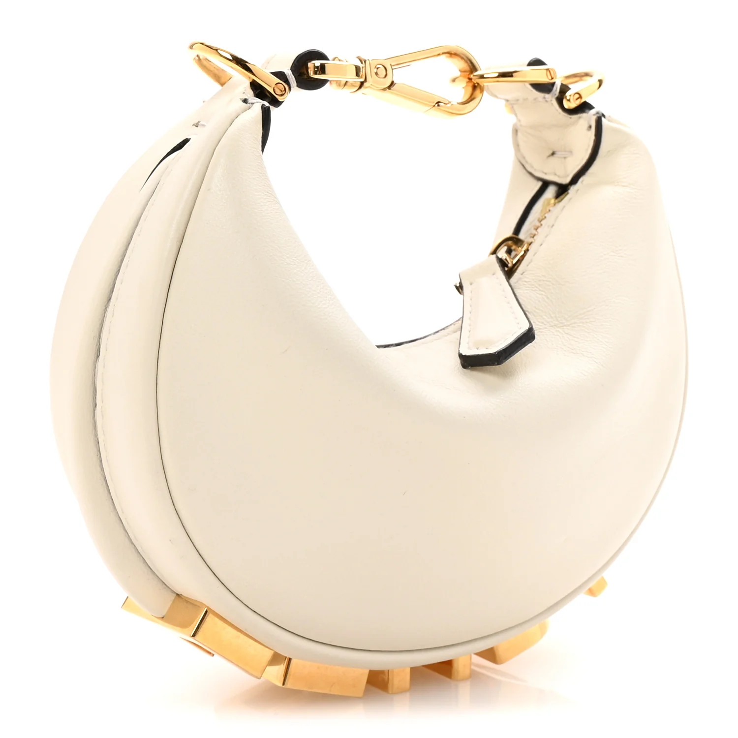 Vitello Grace Matte Nano Fendigraphy Hobo Charm White Ice - Top Club
