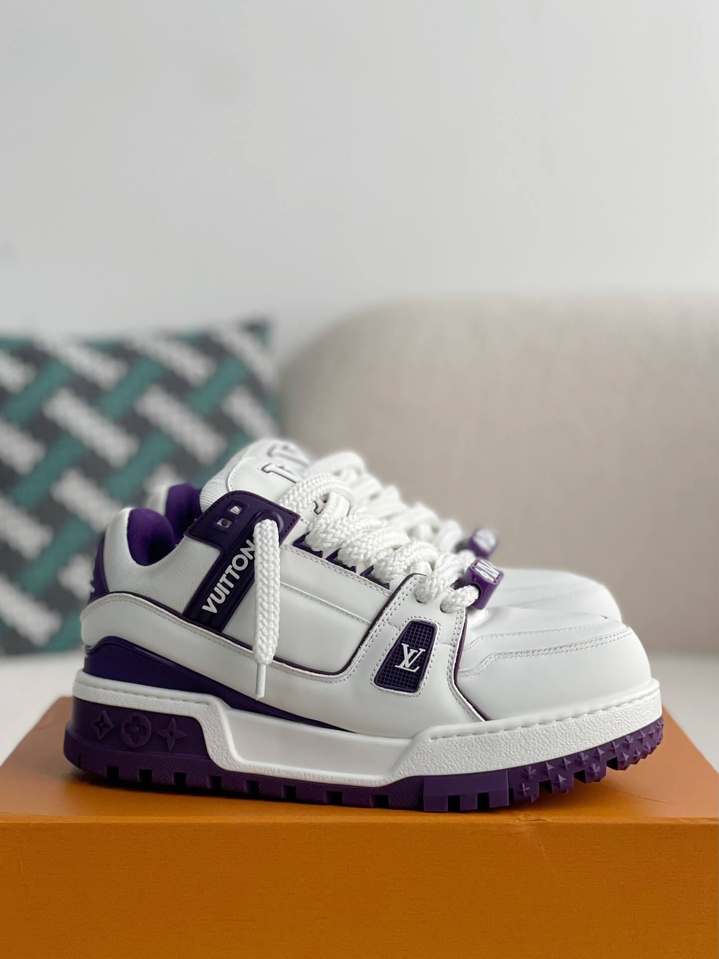 Louis Vuitton LV Trainer White Purple Maxi Sneaker - Sneaker Replica Workshop