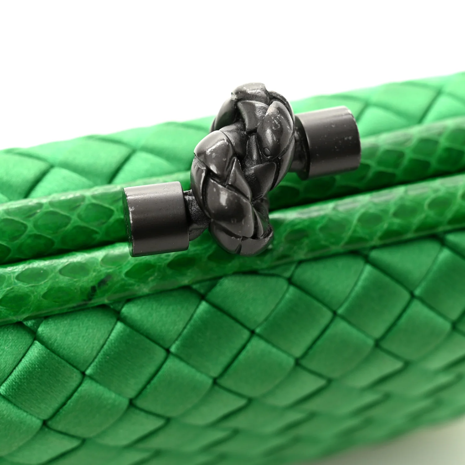 Satin Intreccio Impero Ayers Knot Clutch Parakeet - Top Club