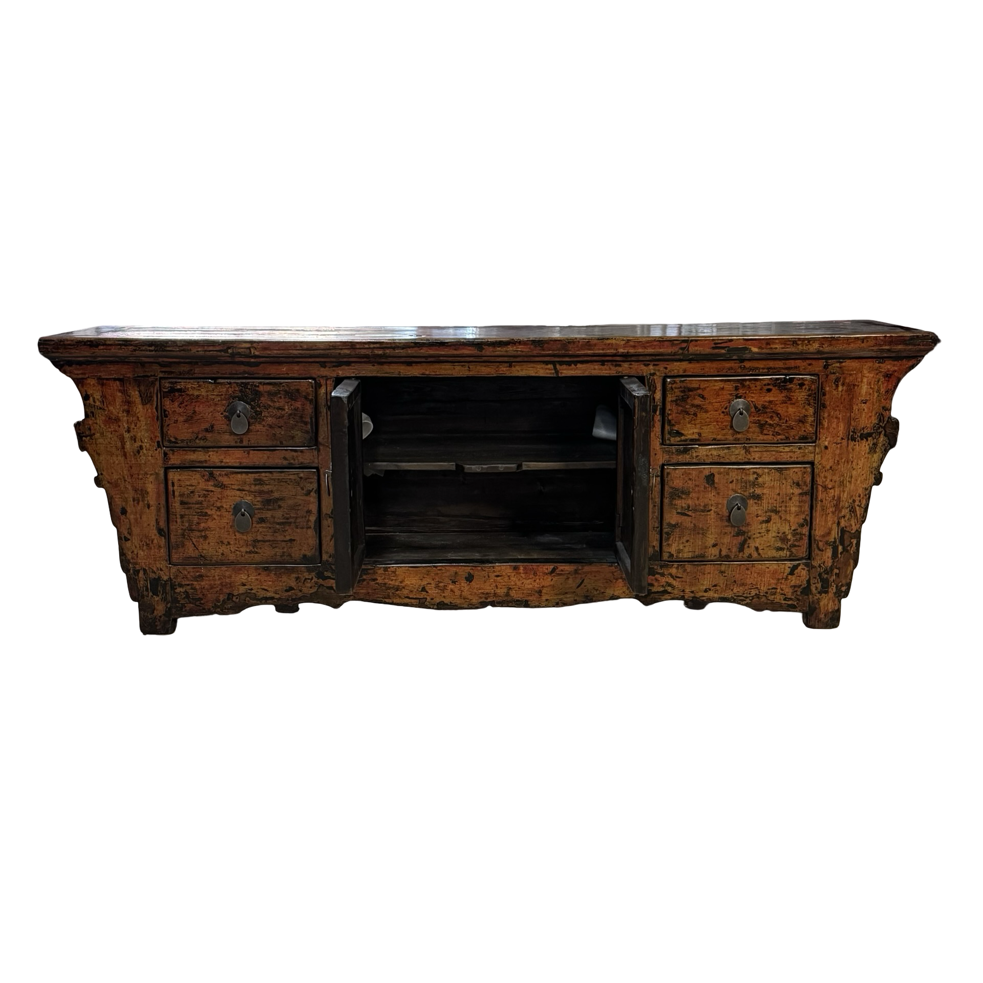 Dressoir rood/oranje lak uniek