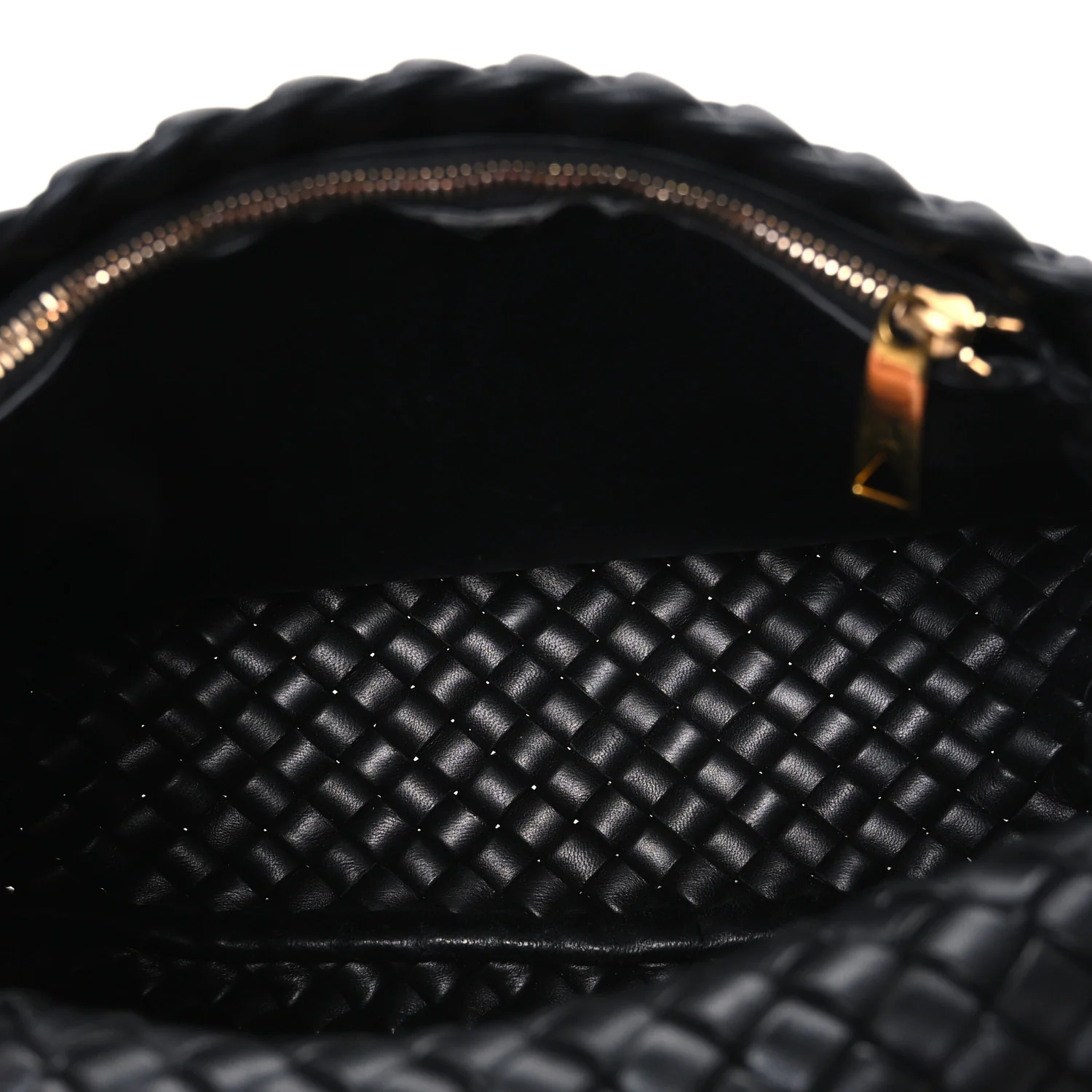 Nappa Intrecciato Small Cobble Shoulder Bag Black - Top Club
