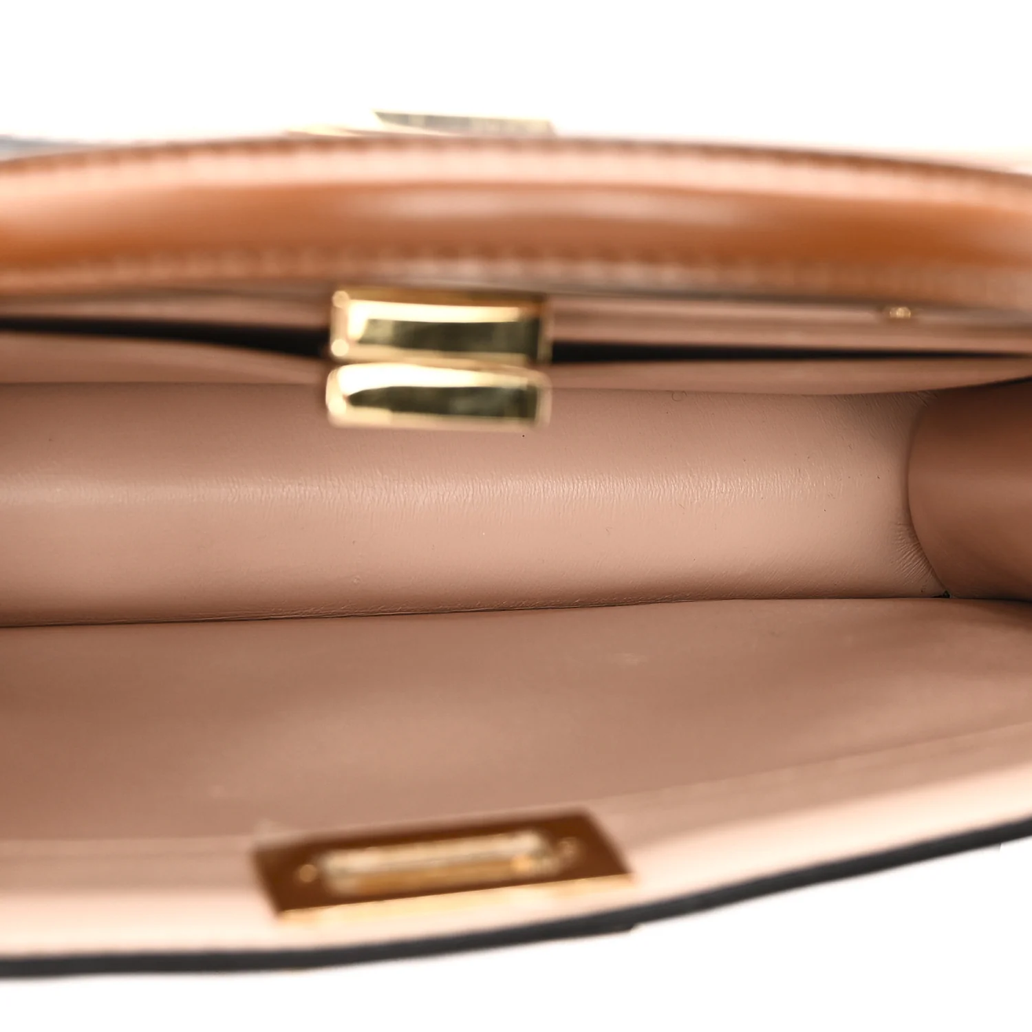 Vitello King Luxor Shiny Nappa Medium Peekaboo I SEE U East West Satchel Brandy Light Rose - Top Club