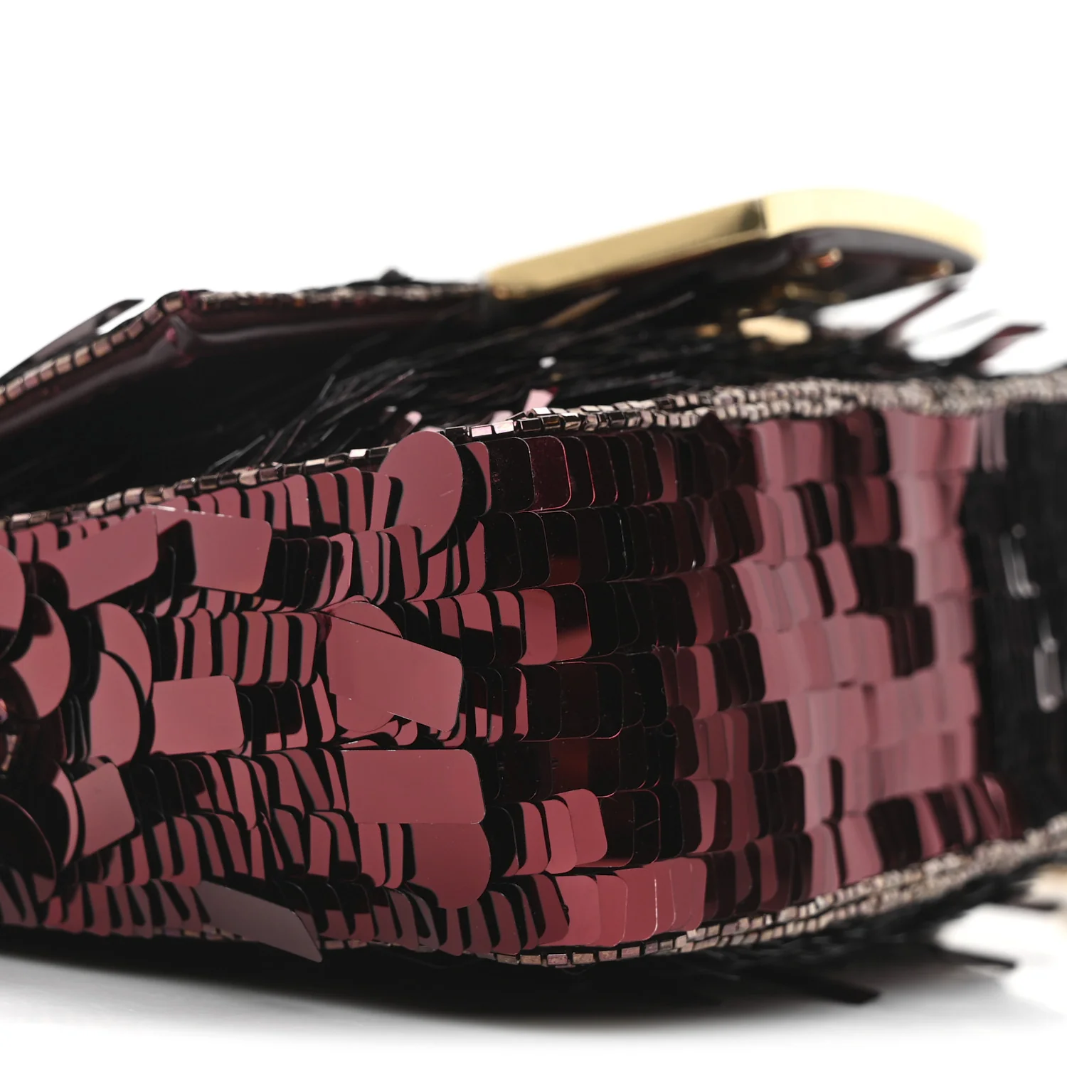 Sequin Paillettes Vitello Grace Sex and the City Mini Baguette Granata - Top Club