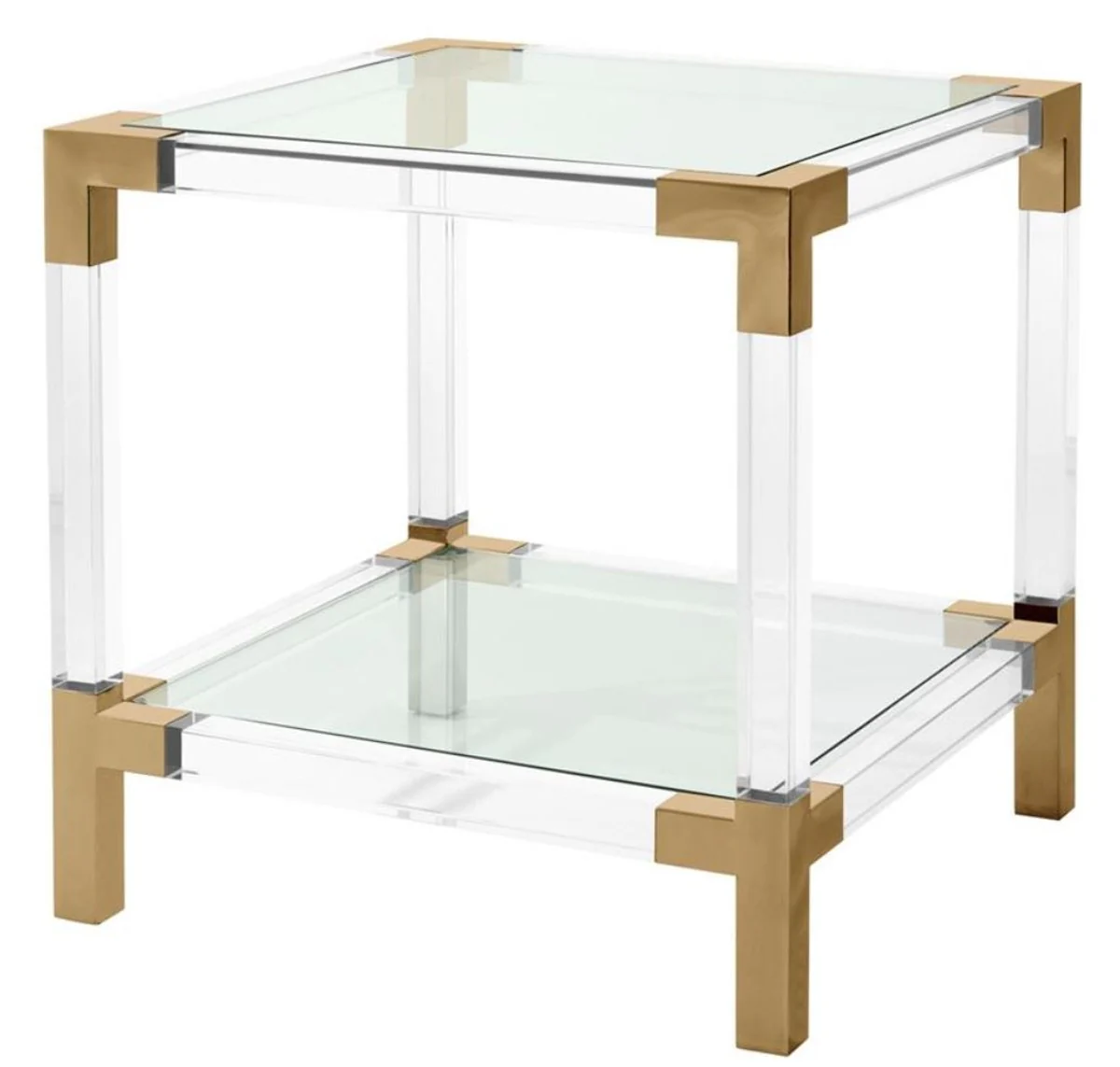 Luxury living room side table brass colored 60 x 60 x H. 60 cm - Living room furniture
