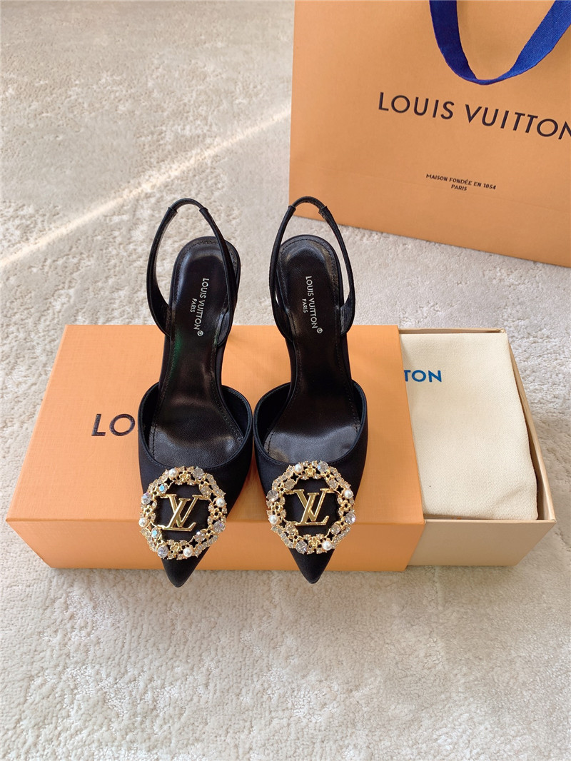 louis vuitton LV silk diamond buckle high heels - Sneaker Replica Workshop