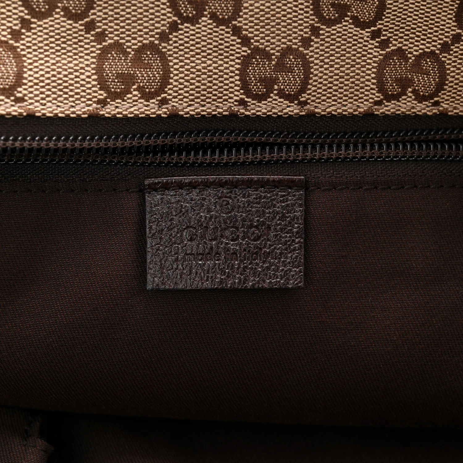 GG Monogram Large Web Handle Bucket Tote Dark Brown - Top Club