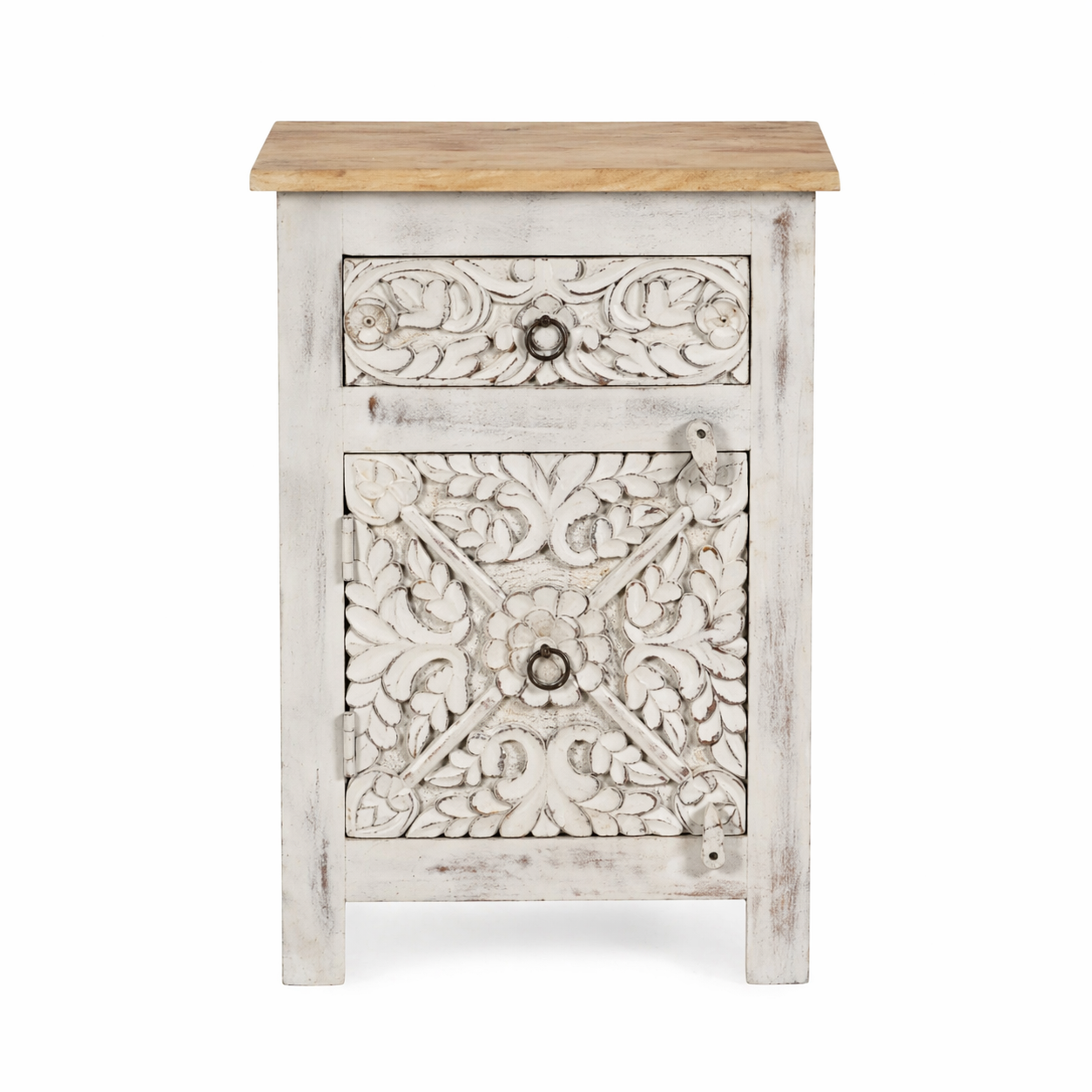 Avi Light Grey - Nachtkastjes van Mango Hout Set 66cm