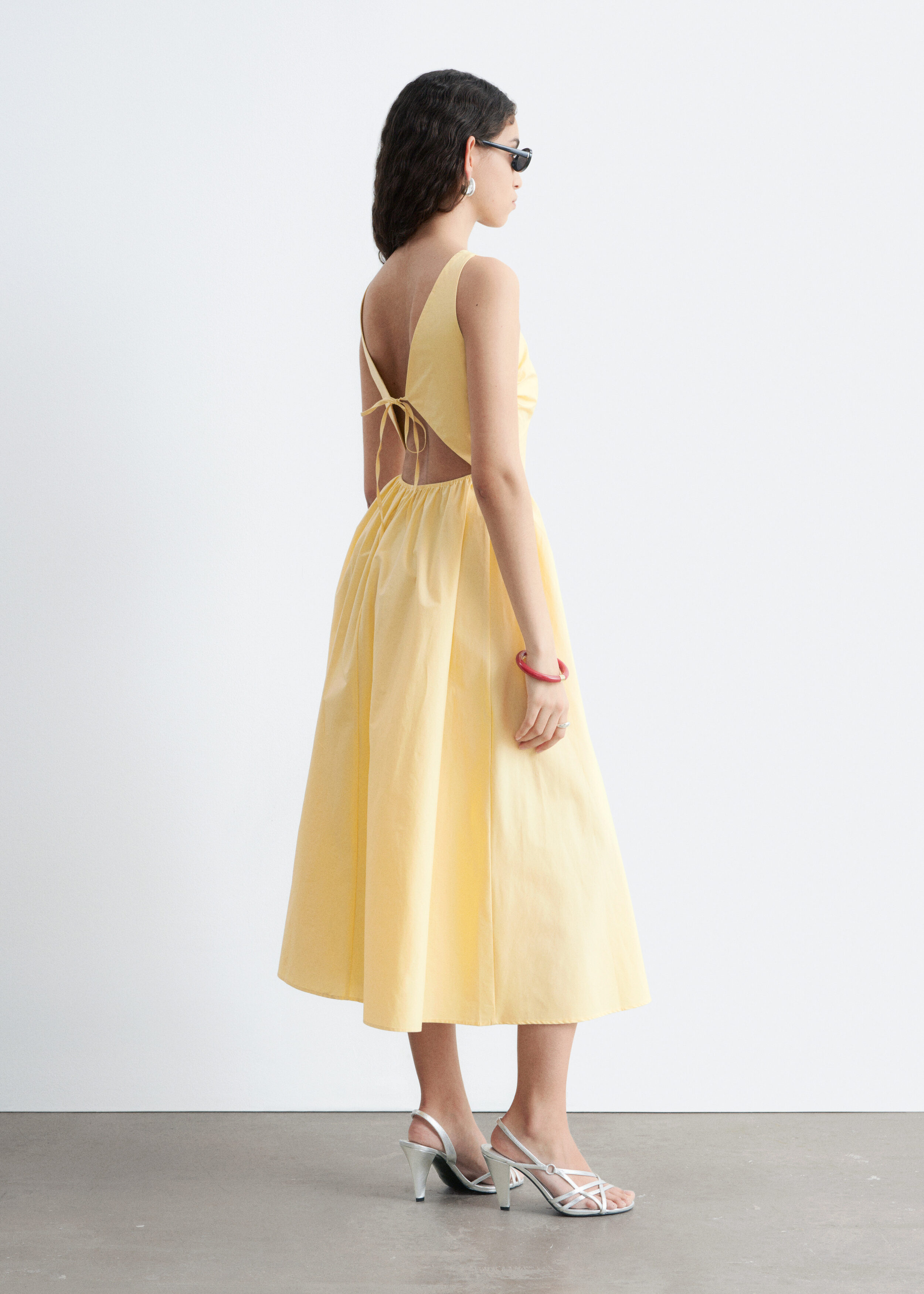 & Other Stories TIE-BACK MIDI DRESS