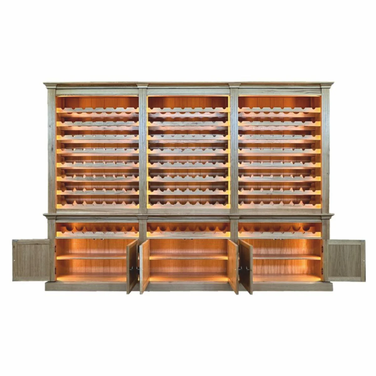 Country house style wine cabinet gray / brown 300 cm - country house style bar furniture