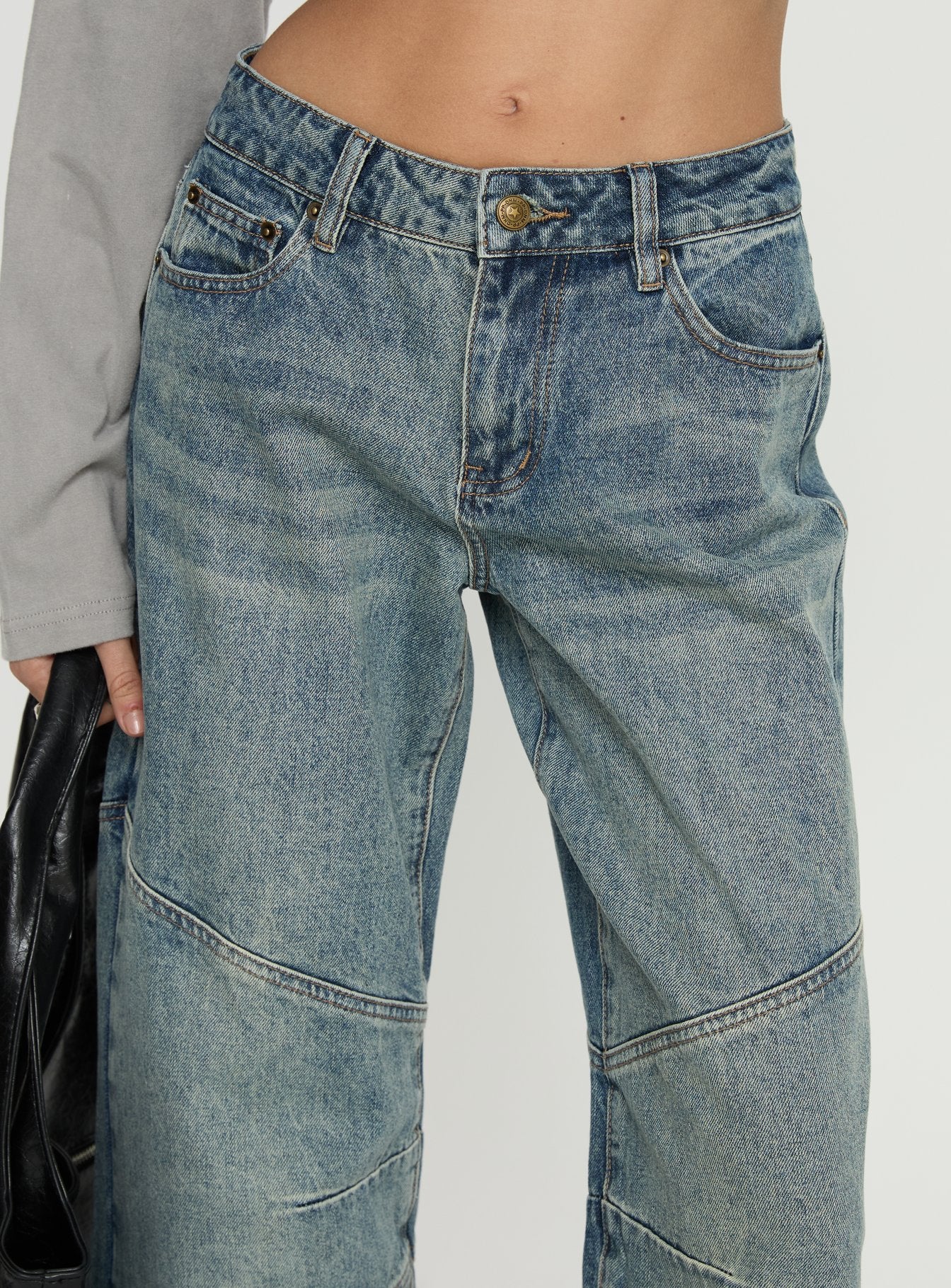 Atmosphere Mid Rise Straight Leg Jeans Antique Wash