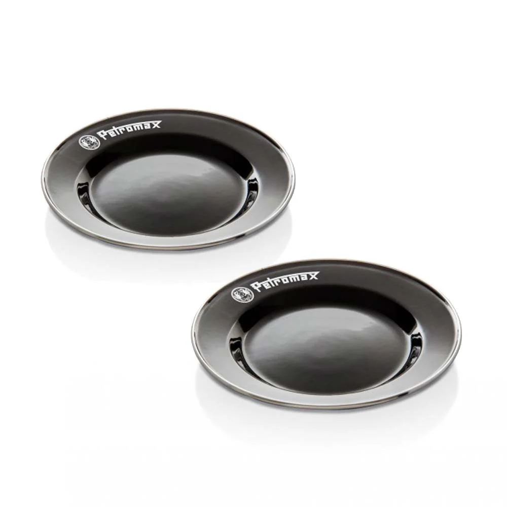 Petromax Enamel Plate Set - Pack of 2 black enamel plates