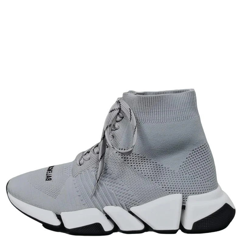 Balenciaga Unisex Grey Lace-up Sock Sneakers Fashionable Choice for Men and Women - Sneaker Replica Workshop