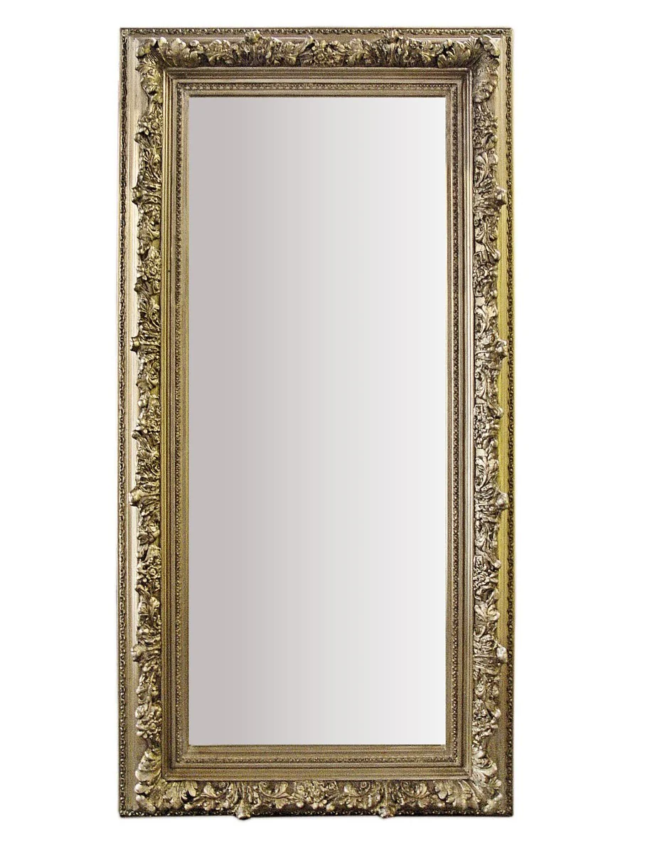 Baroque wall mirror antique silver height 180 cm, width 90 cm - noble & magnificent