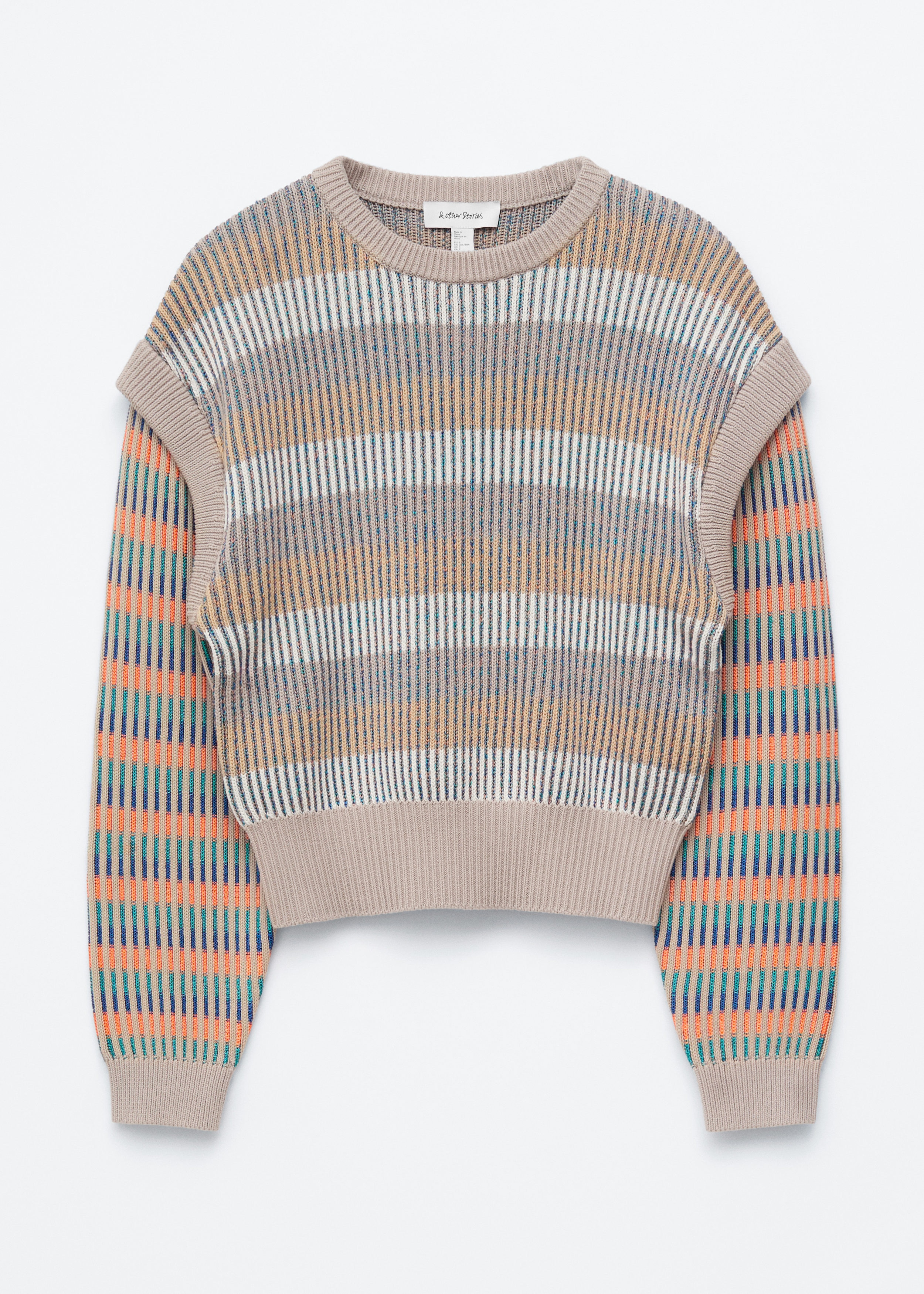 & Other Stories STRIPED PANEL KNIT JUMPER
