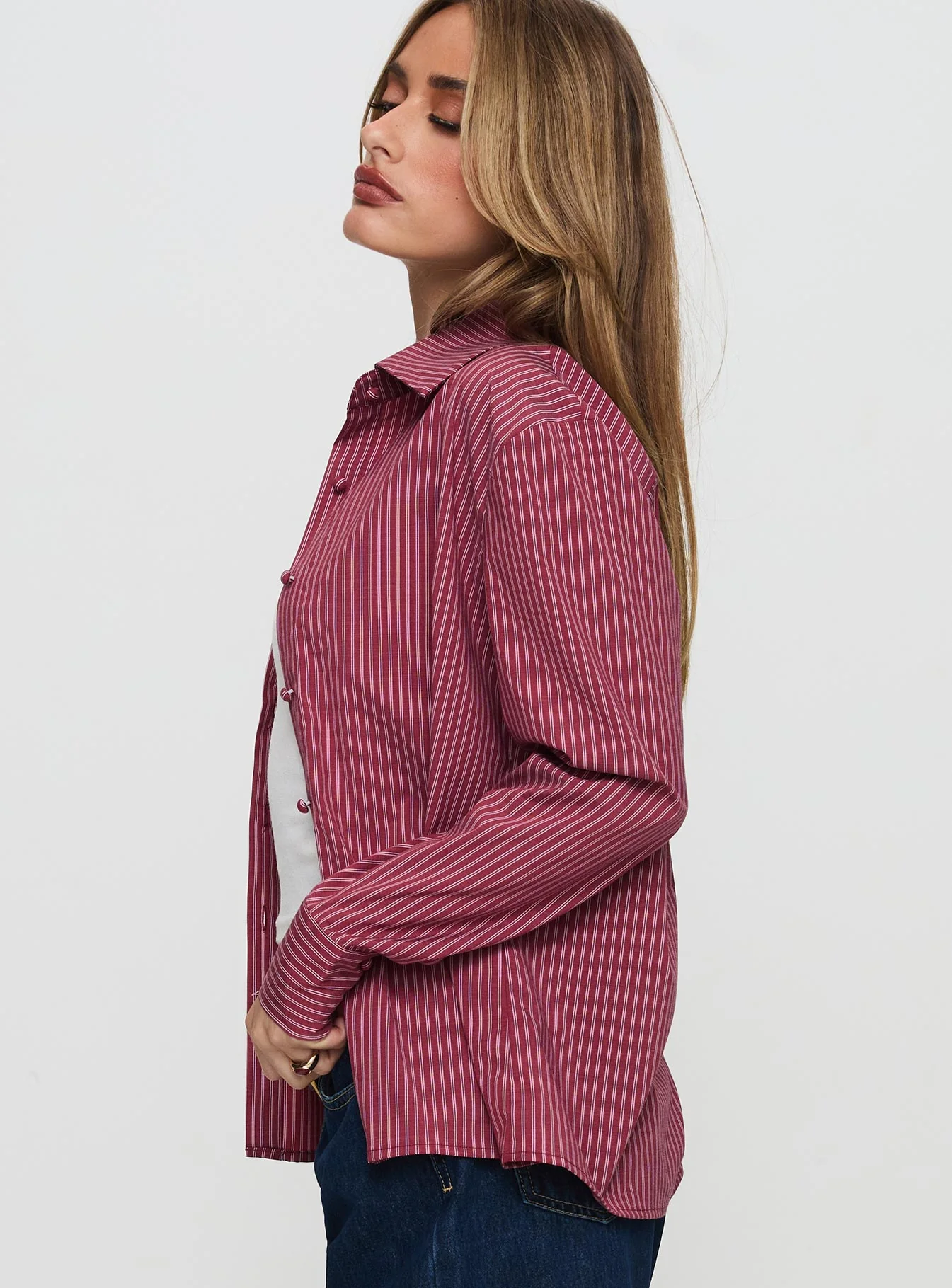 Mandisa Long Sleeve Top Red Stripe