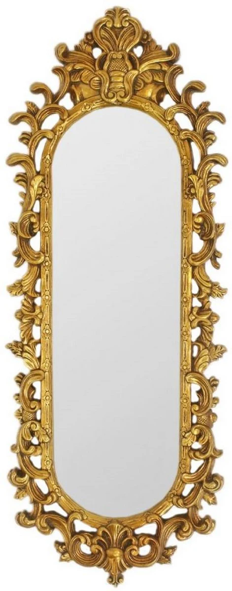 Baroque mirror gold 40 x H. 130 cm - Magnificent wall mirror in baroque style - antique style wardrobe mirror - living room mirror - baroque furniture
