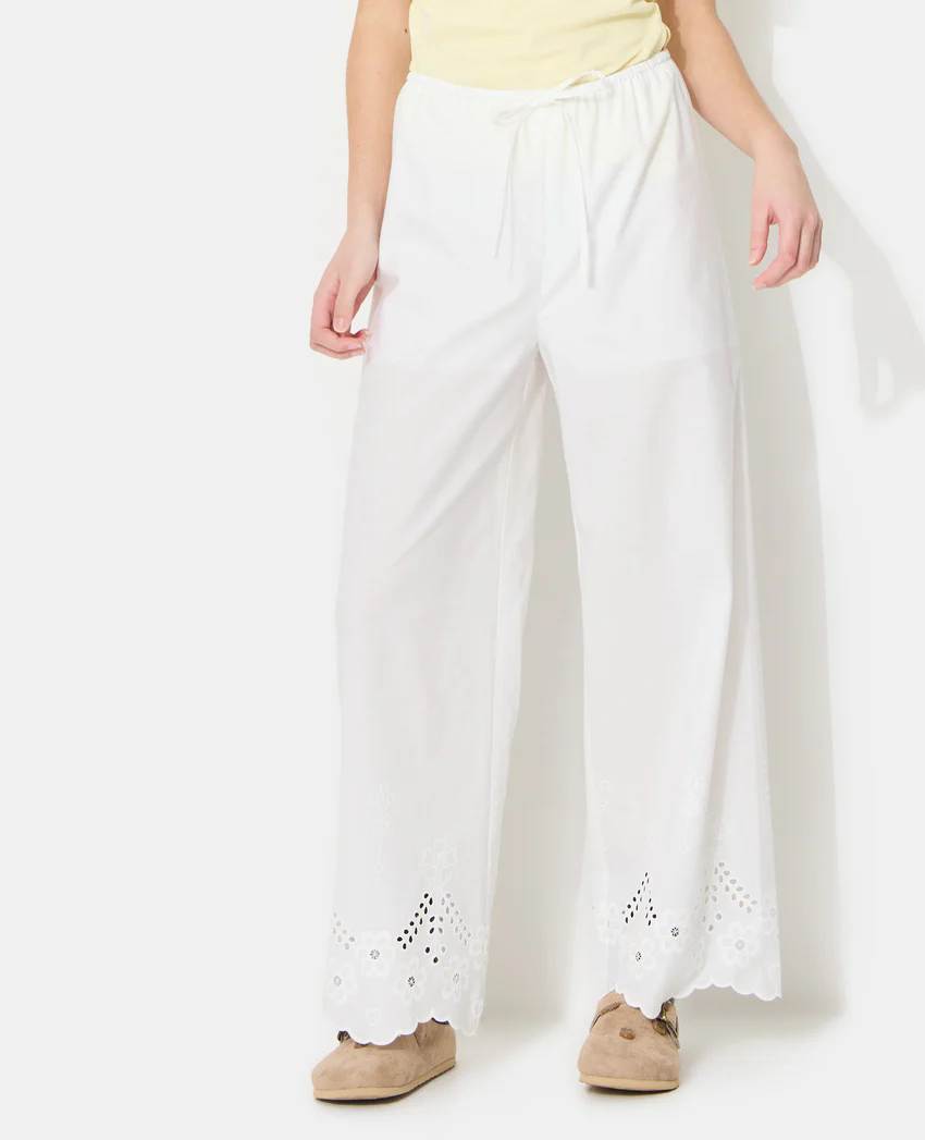 Pimkie Pantalon droit avec broderie anglaise ajourée