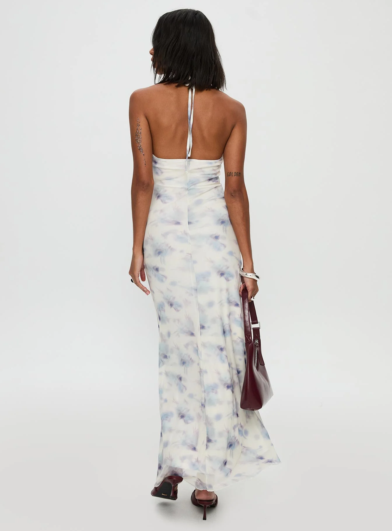Walk On Water Halter Maxi Dress White