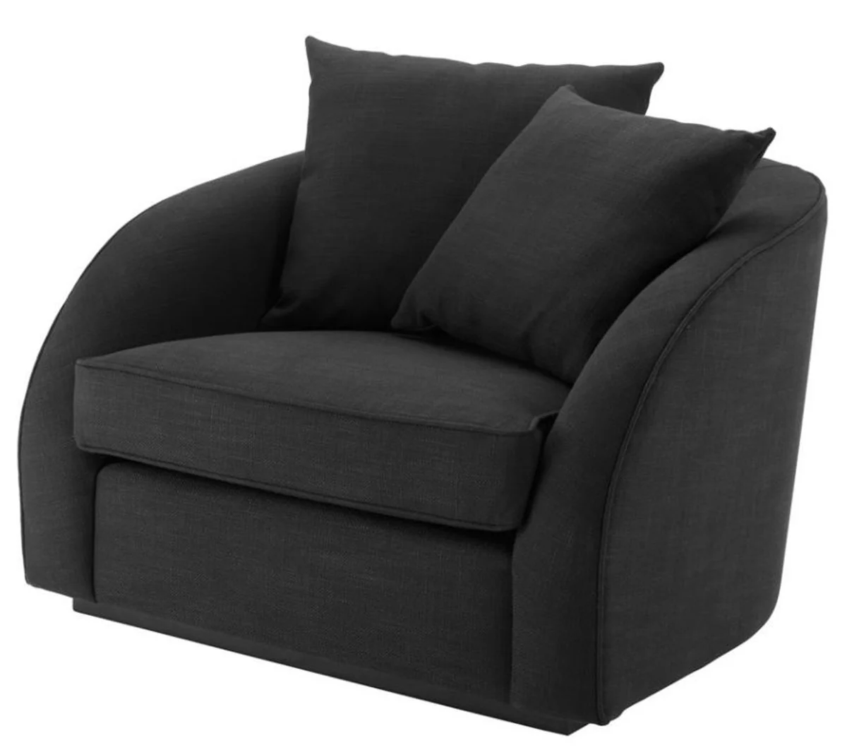 Luxury Hotel Salon Armchair Black 101 x 91 x H. 72 cm - Living Room Furniture