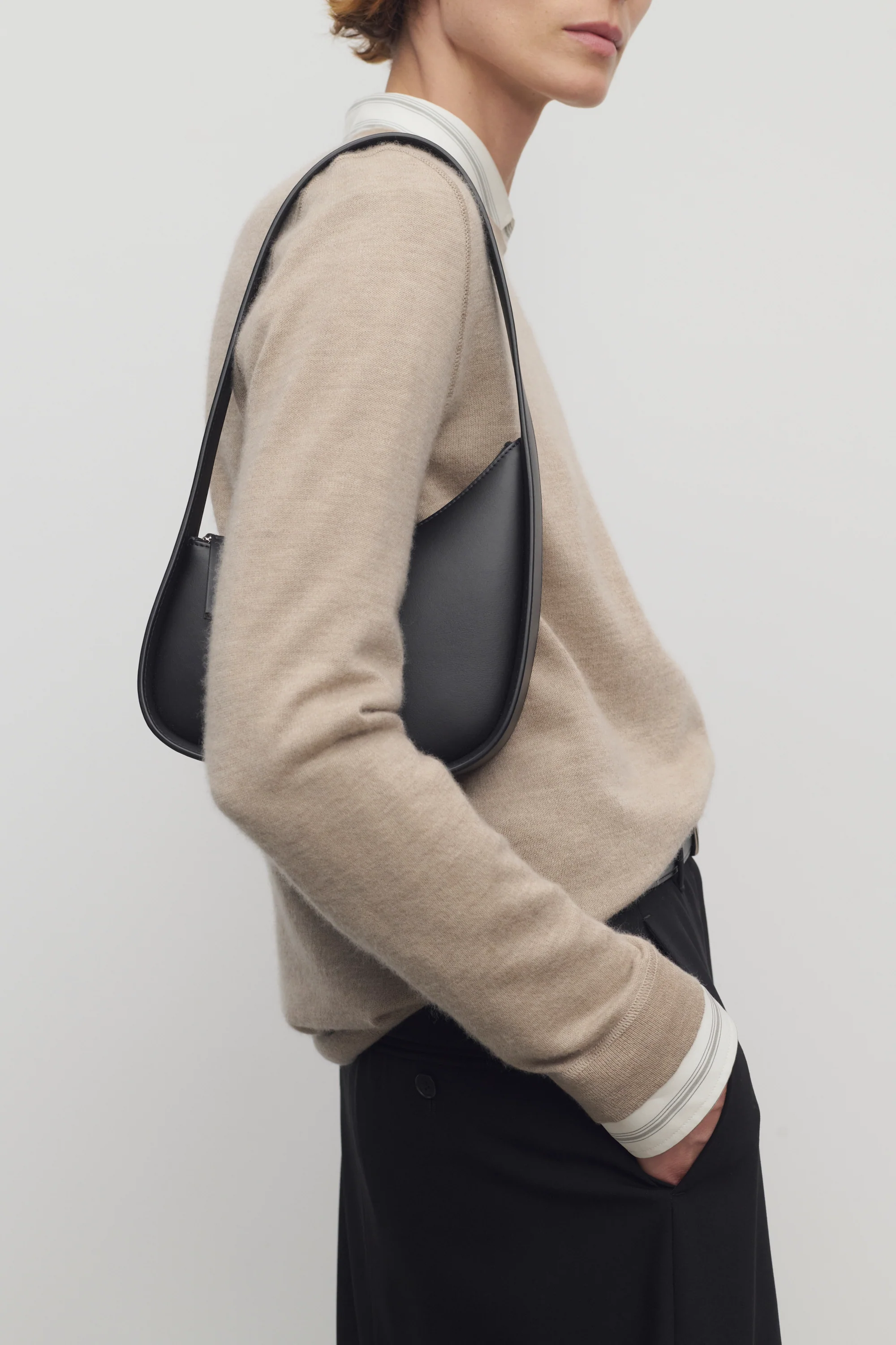 Half Moon Bag in Leather - Top Club