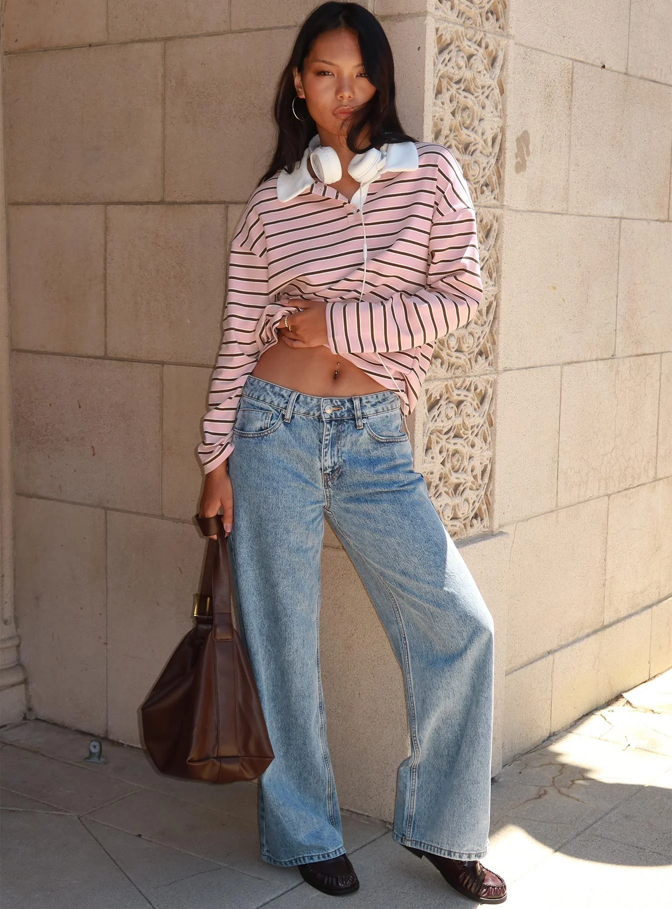 High Regard Collared Jersey Pink Stripe