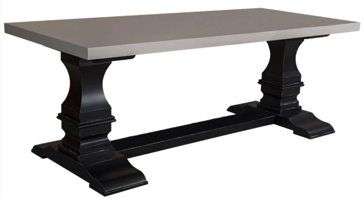 Country house style kitchen table gray / antique black 210 x 90 x H. 78 cm - country house style dining table