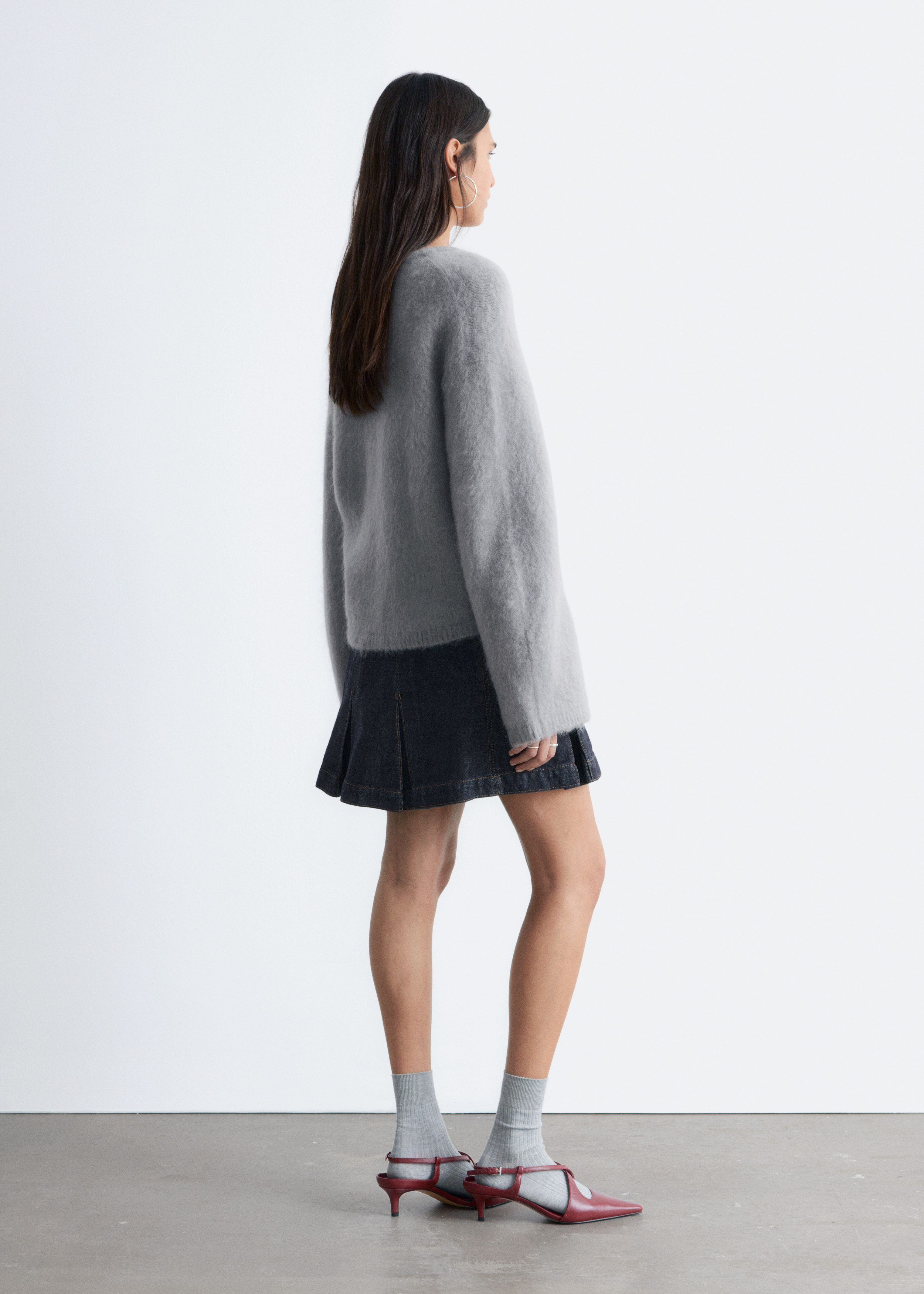 & Other Stories BRUSHED MOHAIR-BLEND CARDIGAN