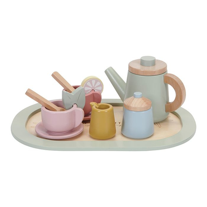 Houten thee servies