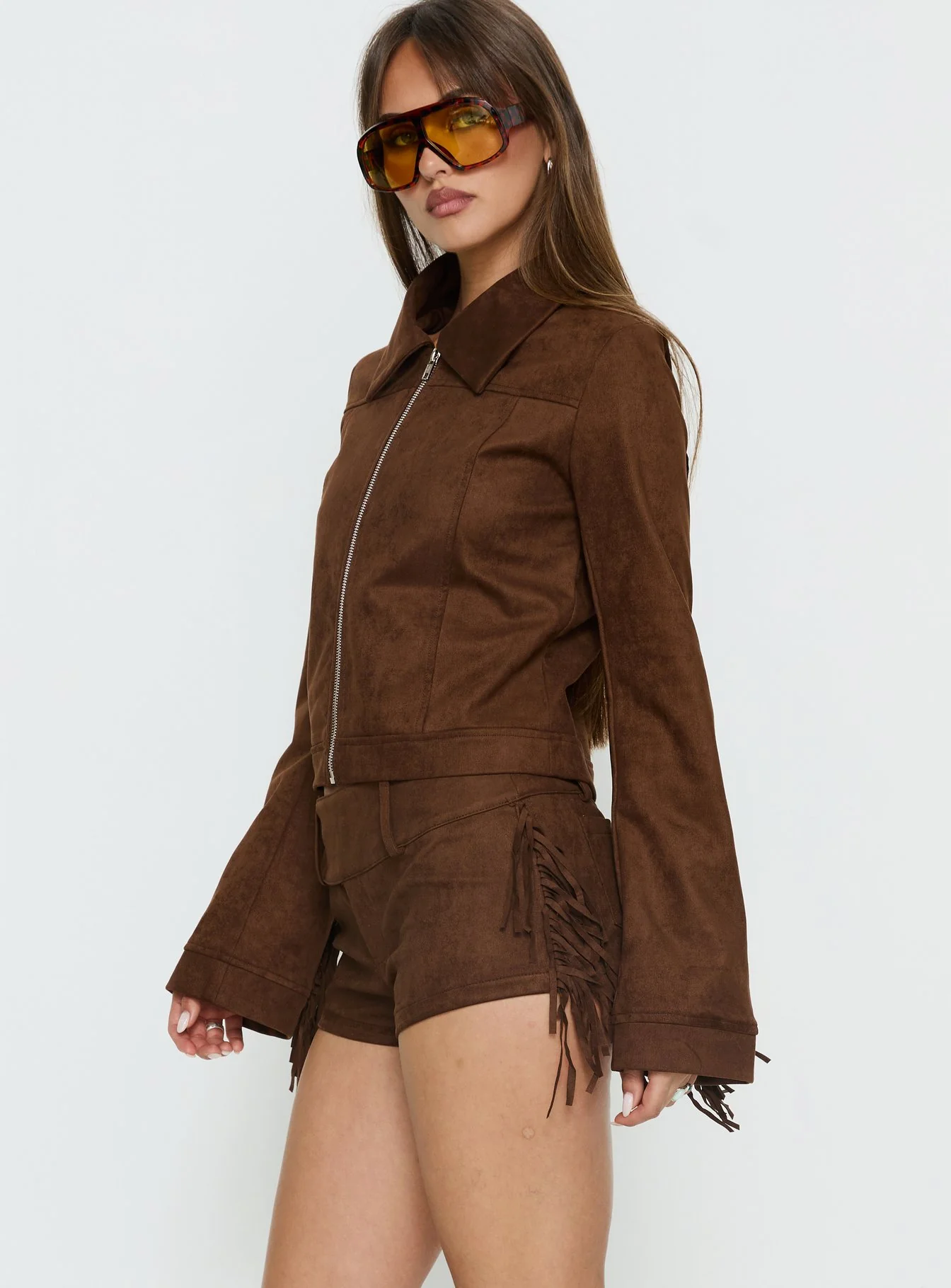 Dakohda Fringe Jacket Chocolate Brown