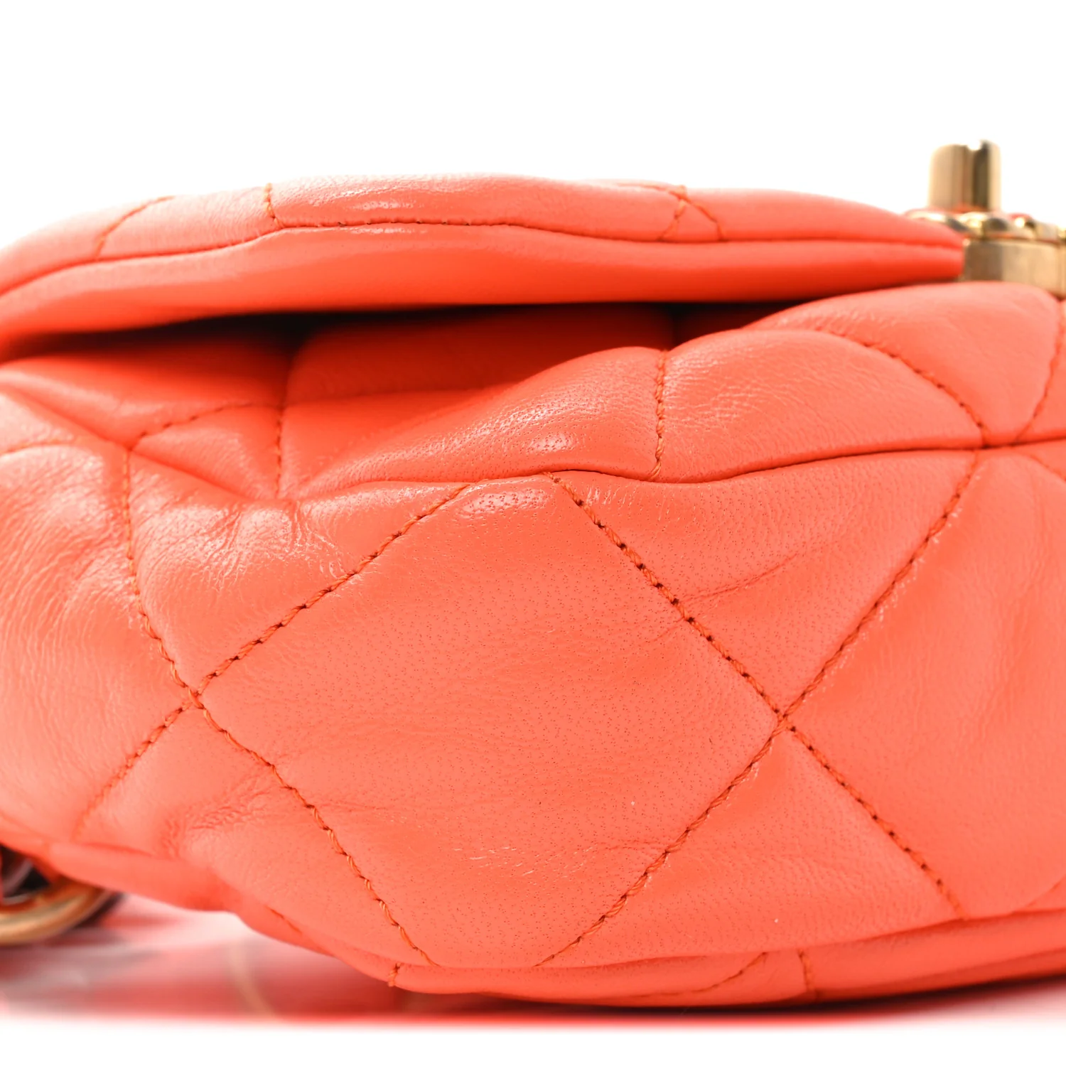 Goatskin Quilted Chanel 19 Waist Bag Orange - Top Club