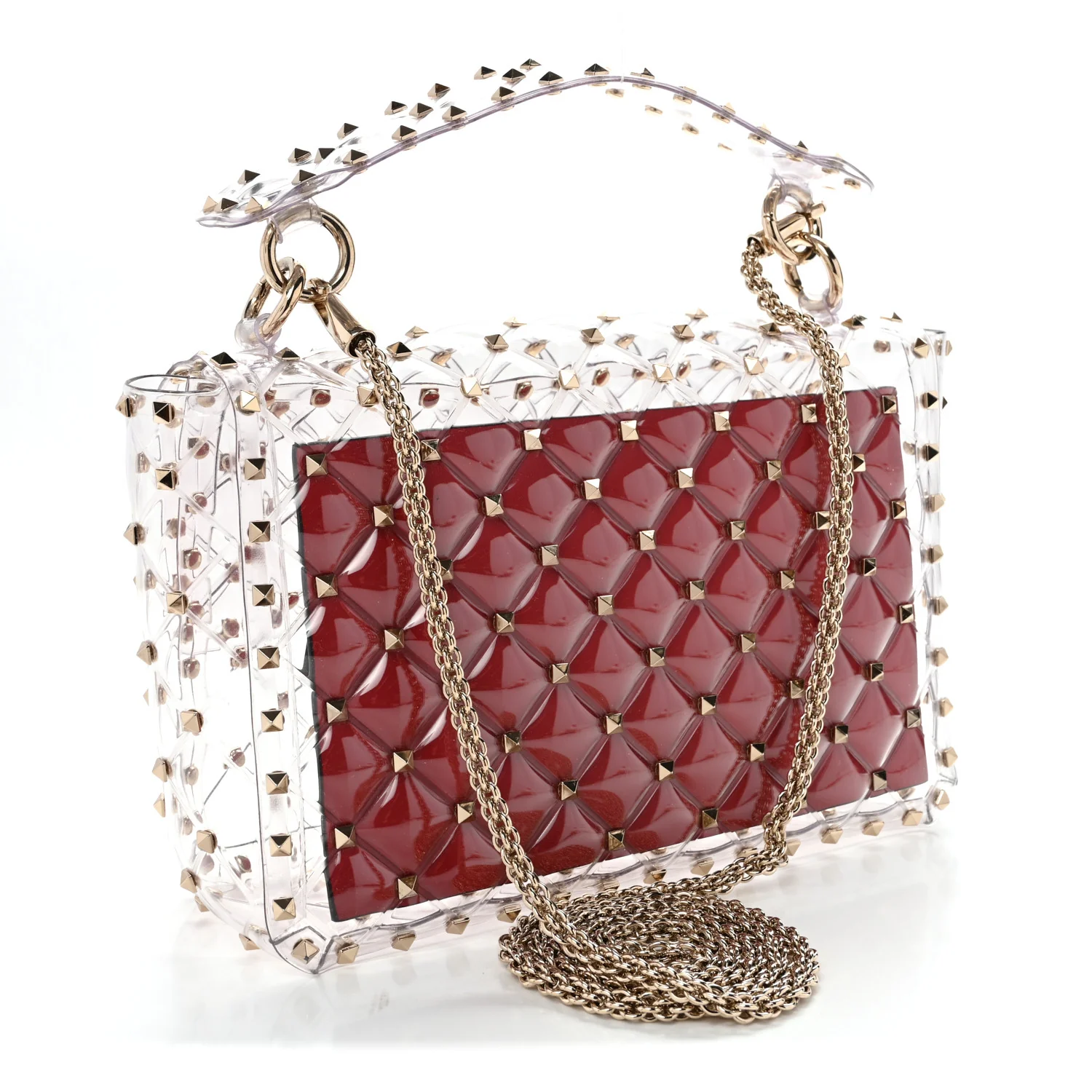 PVC Medium Rockstud Spike Shoulder Bag
