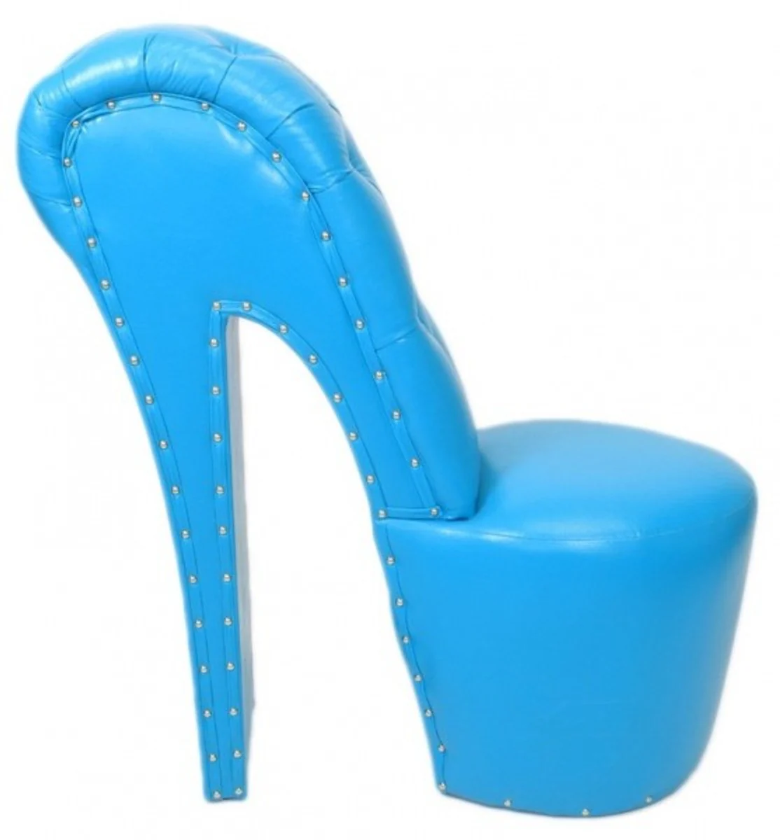 High heel armchair with decorative stones light blue luxury design - designer armchair - club furniture - shoe chair armchair