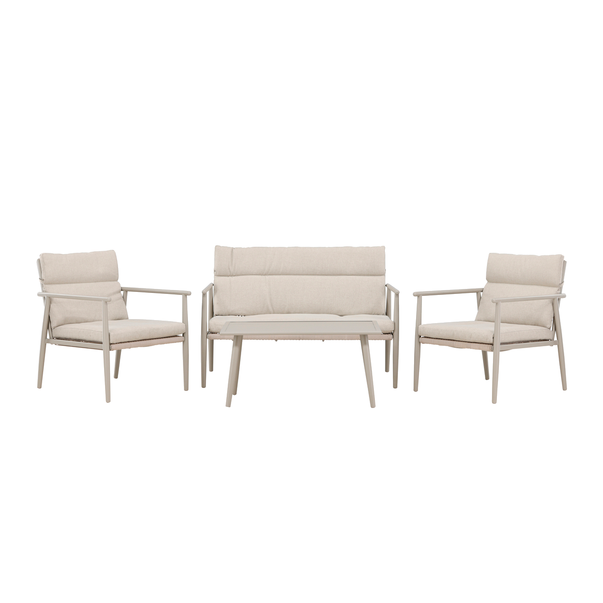 Tuin loungeset Margret beige - bank, stoelen & tafel