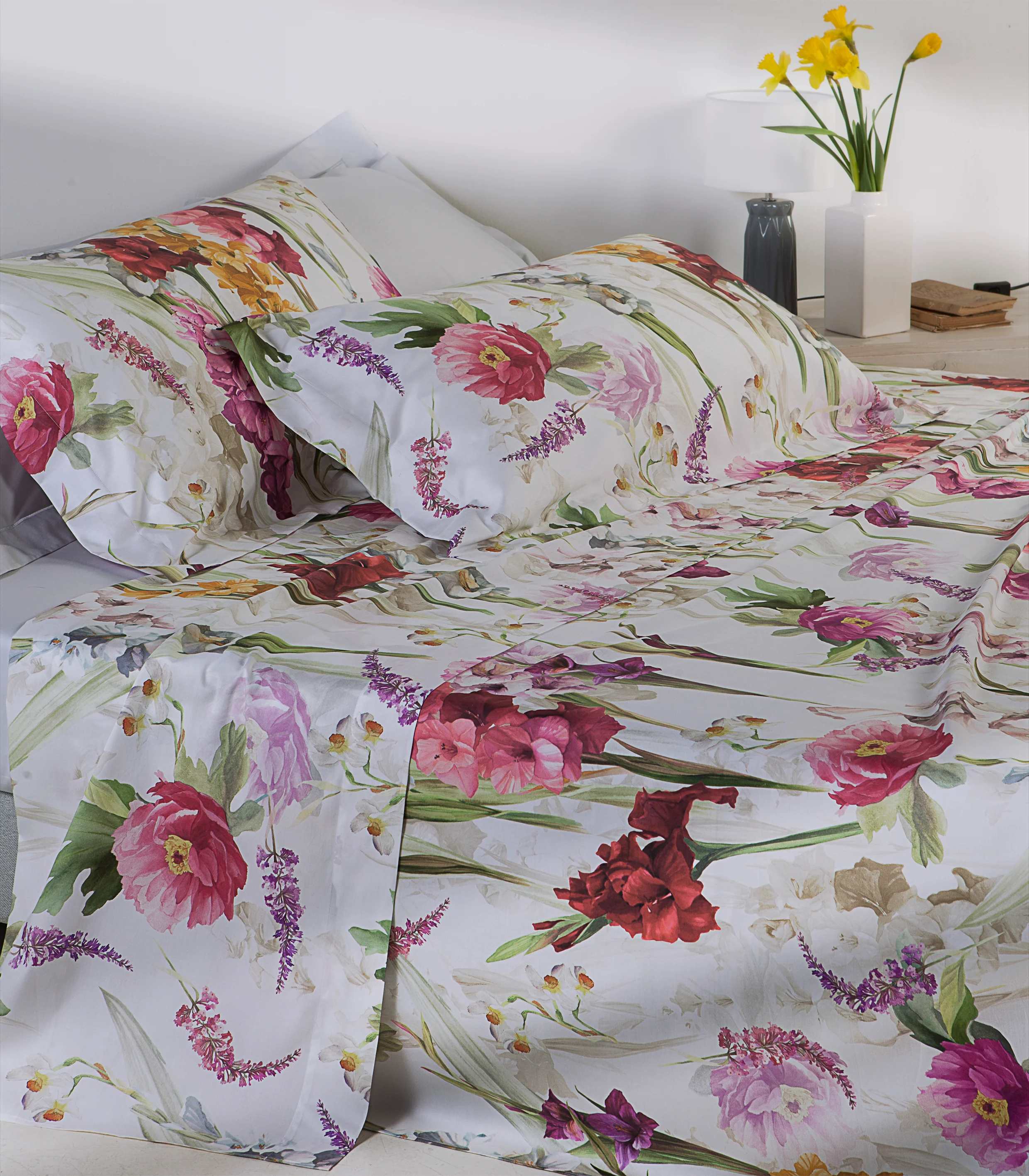 Copripiumino Con Federe In Percalle Charming Flowers Matrimoniale