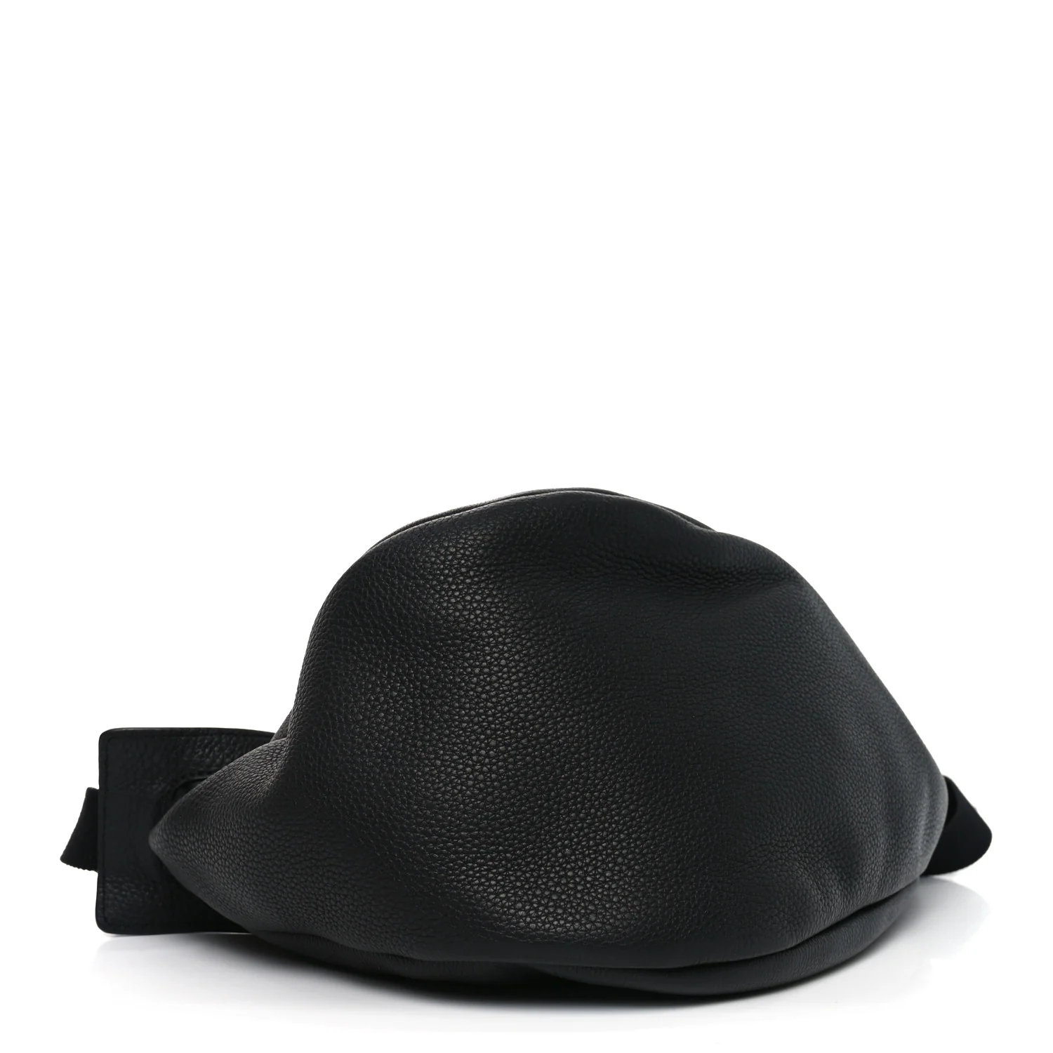 Grained Calfskin Large Slouchy Banana Bag Black - Top Club