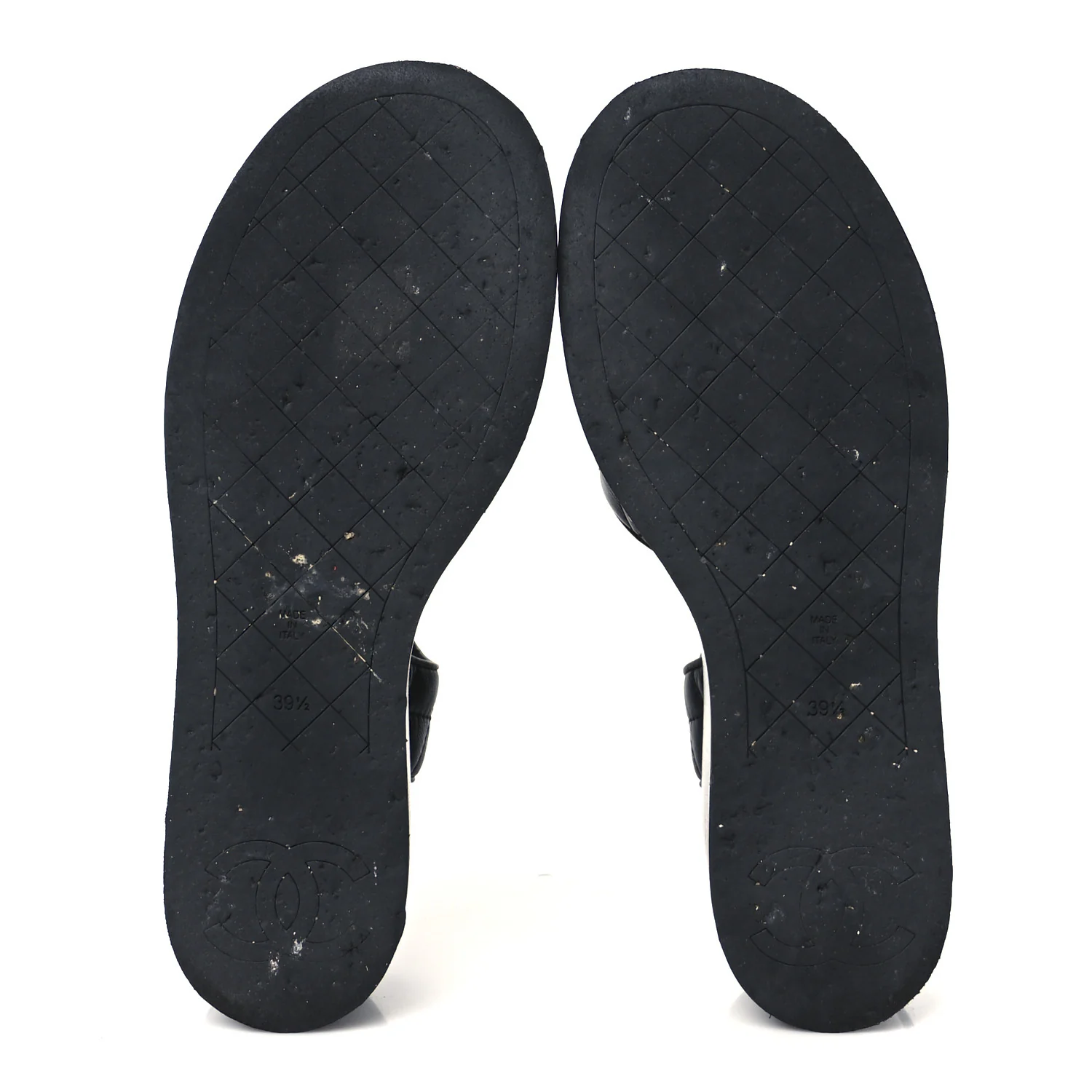 Lambskin Quilted CC Platform Sandals 39.5 Black - Top Club