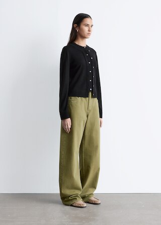 & Other Stories DOUBLE-LAYER MERINO WOOL CARDIGAN