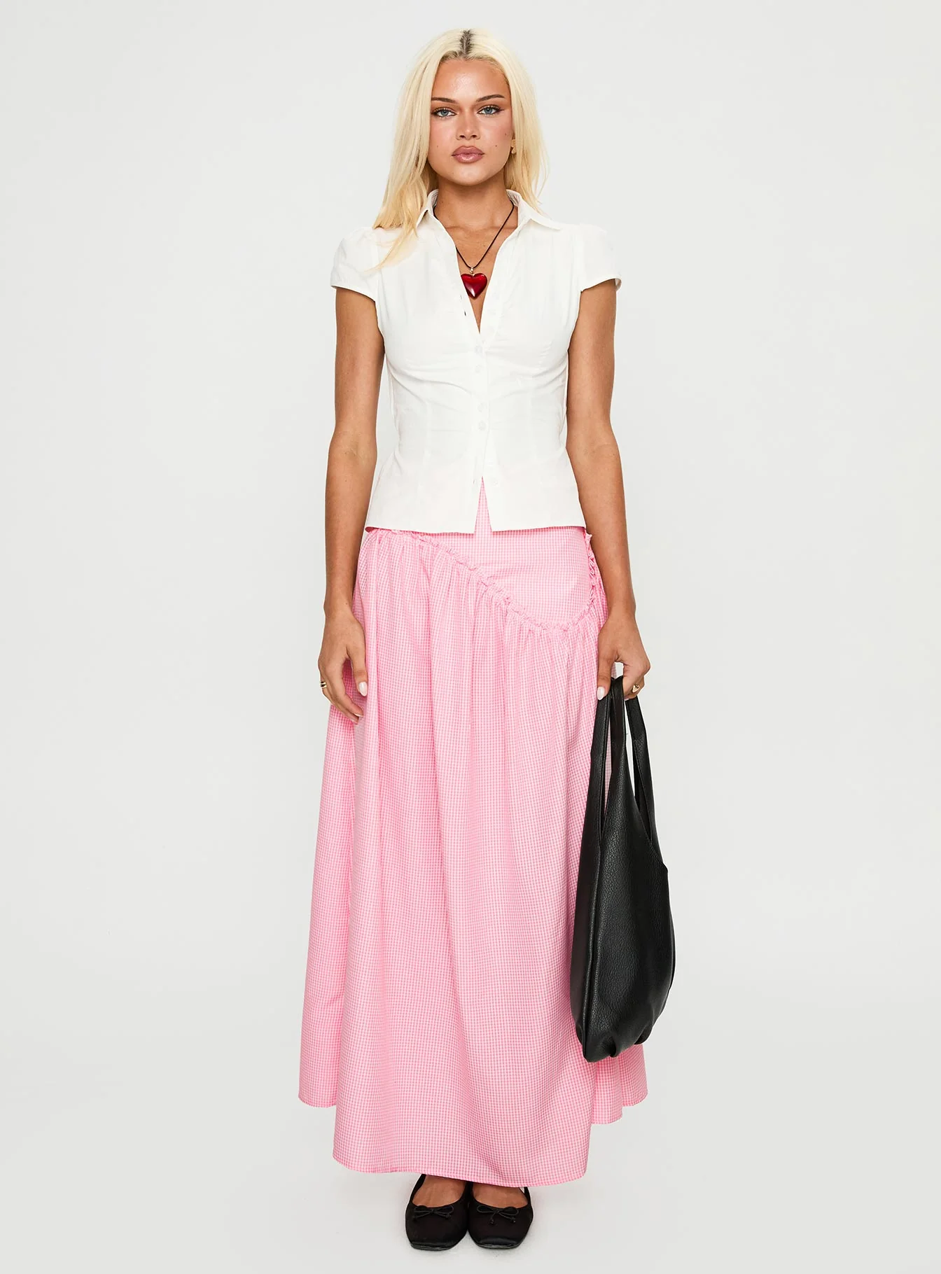 Apresia Maxi Skirt Pink Gingham