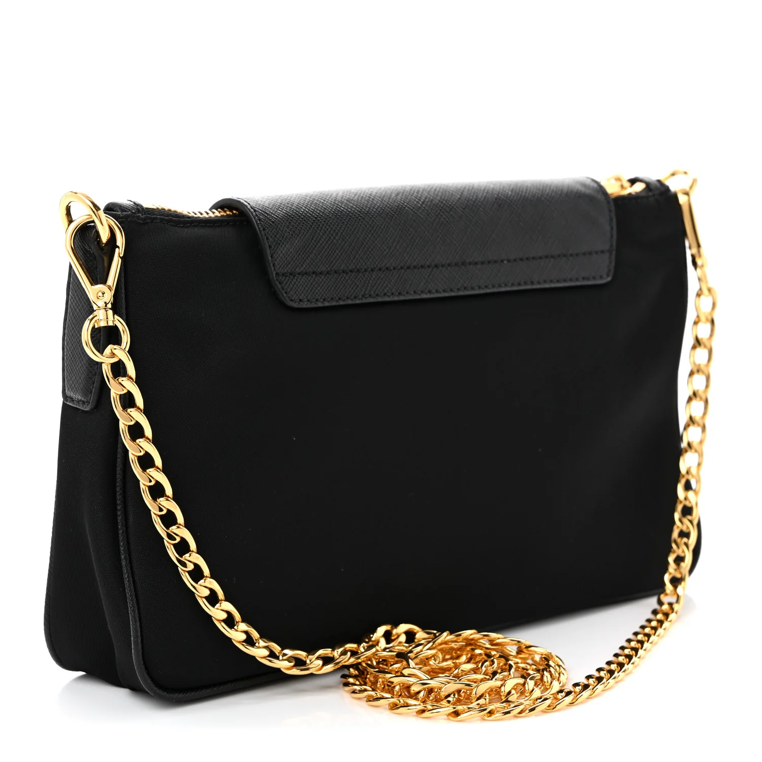 Tessuto Nylon Saffiano Crossbody Bag Black - Top Club