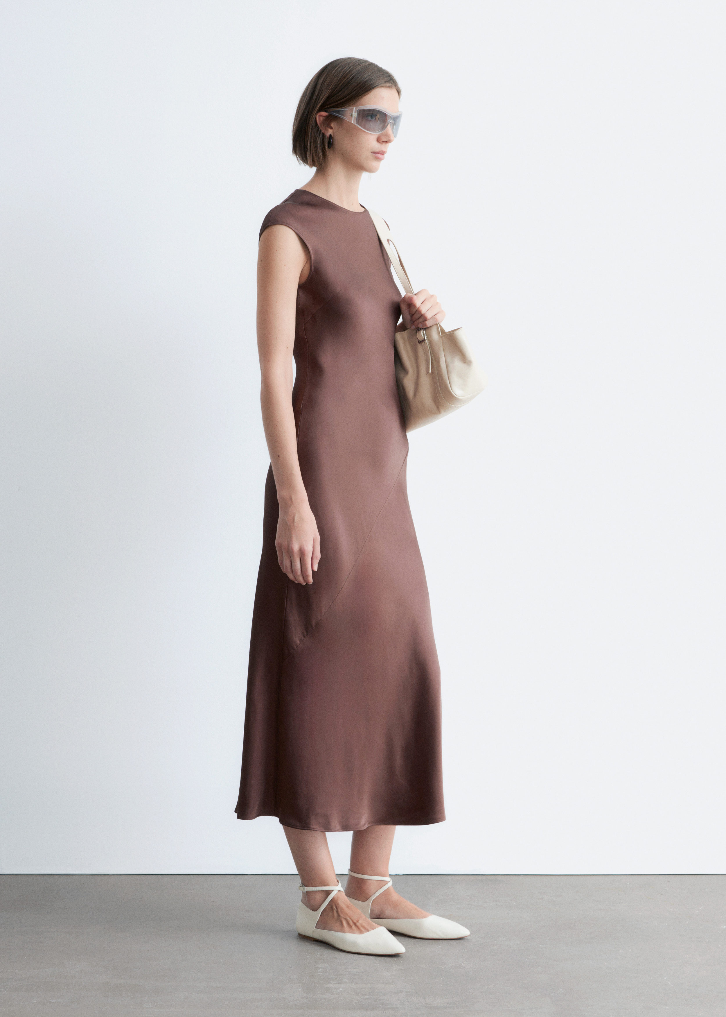 & Other Stories FITTED SATIN MAXI DRESS