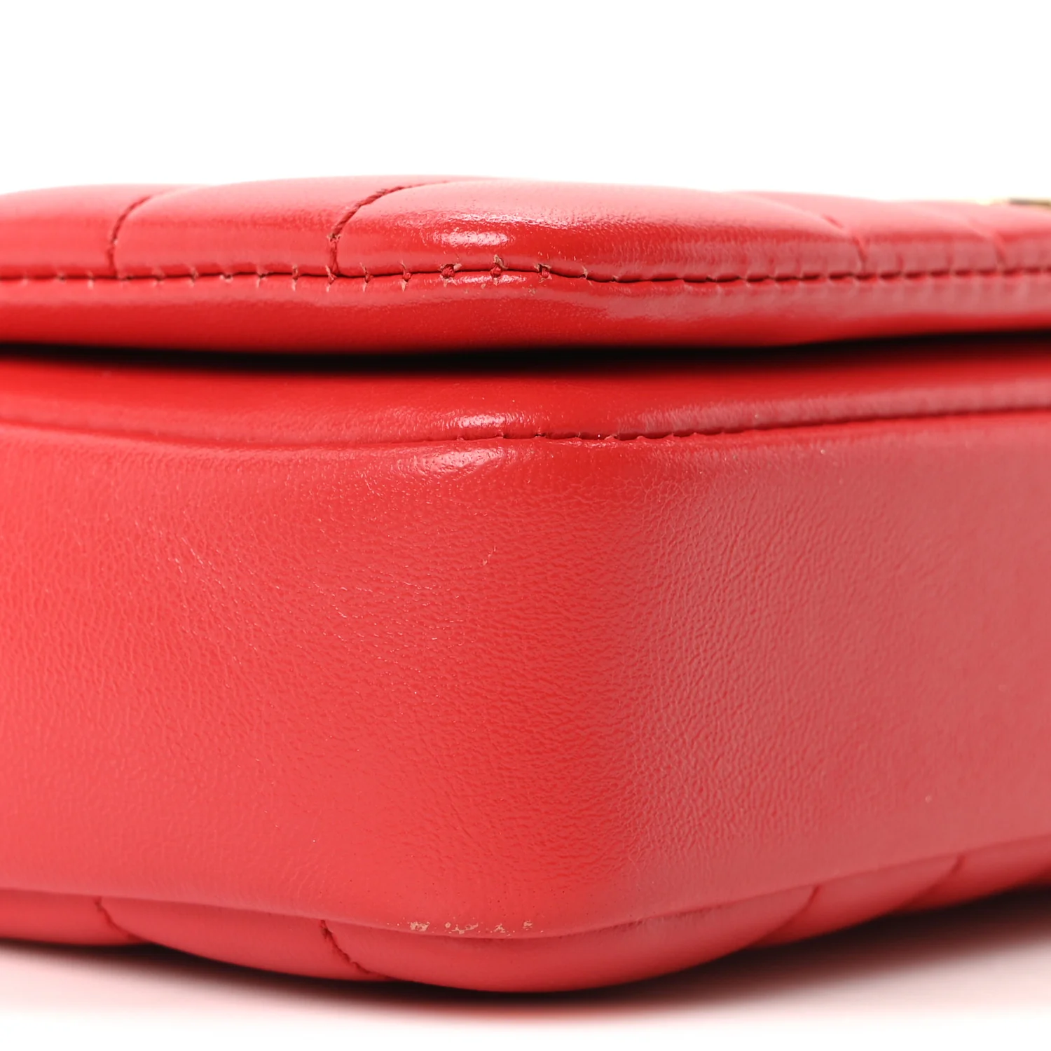 Lambskin Quilted Mini Lola Bag Bright Red - Top Club