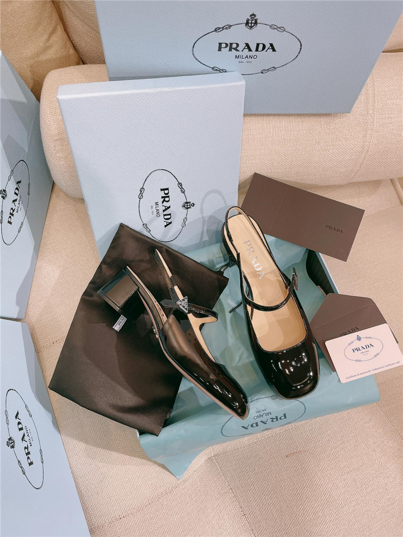 prada patent leather back strap mary jane round toe sandals - Sneaker Replica Workshop