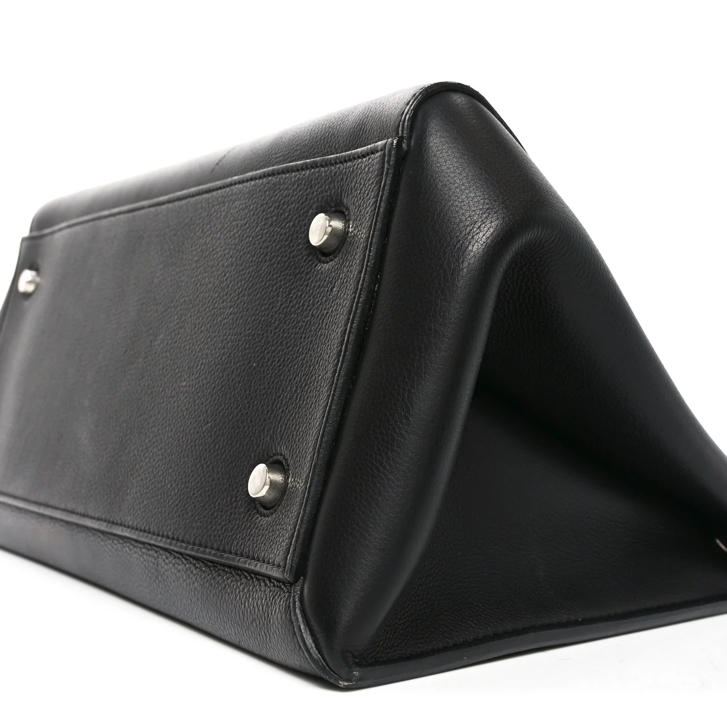 Grained Calfskin Edge Shoulder Bag Black - Top Club