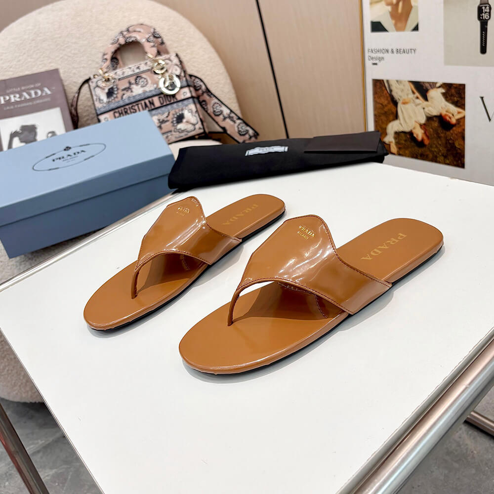 Prada Brushed leather thong sandals - Top Club