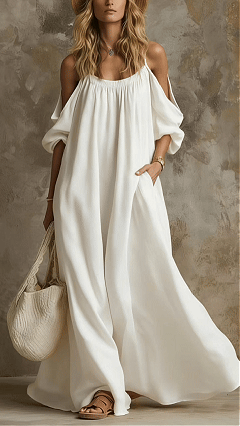 Women's Vacation-Style Off-Shoulder Cotton-Linen Camisole with Pockets - Nordfashionstorm - Women's Clothing, Fashion for You - Nordfashionstorm.com
