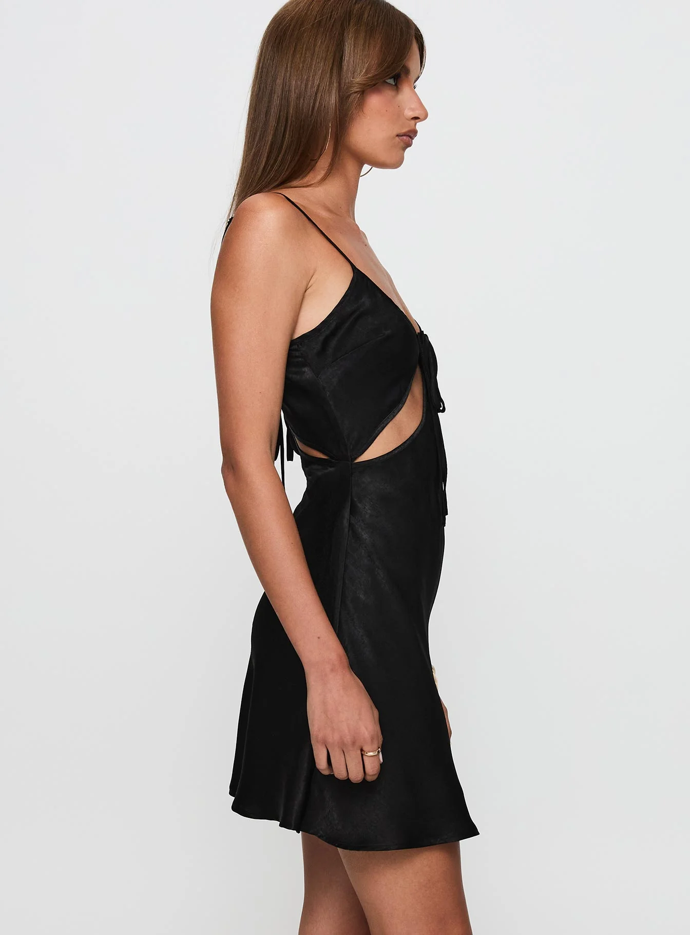 Linger Bias Cut Dress Black