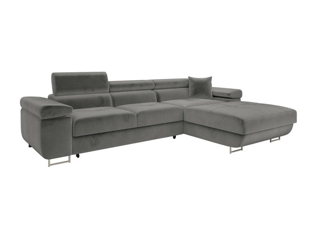 Sofá rinconero , gris, función de descanso, caja de ropa de cama, 280 x 170 cm